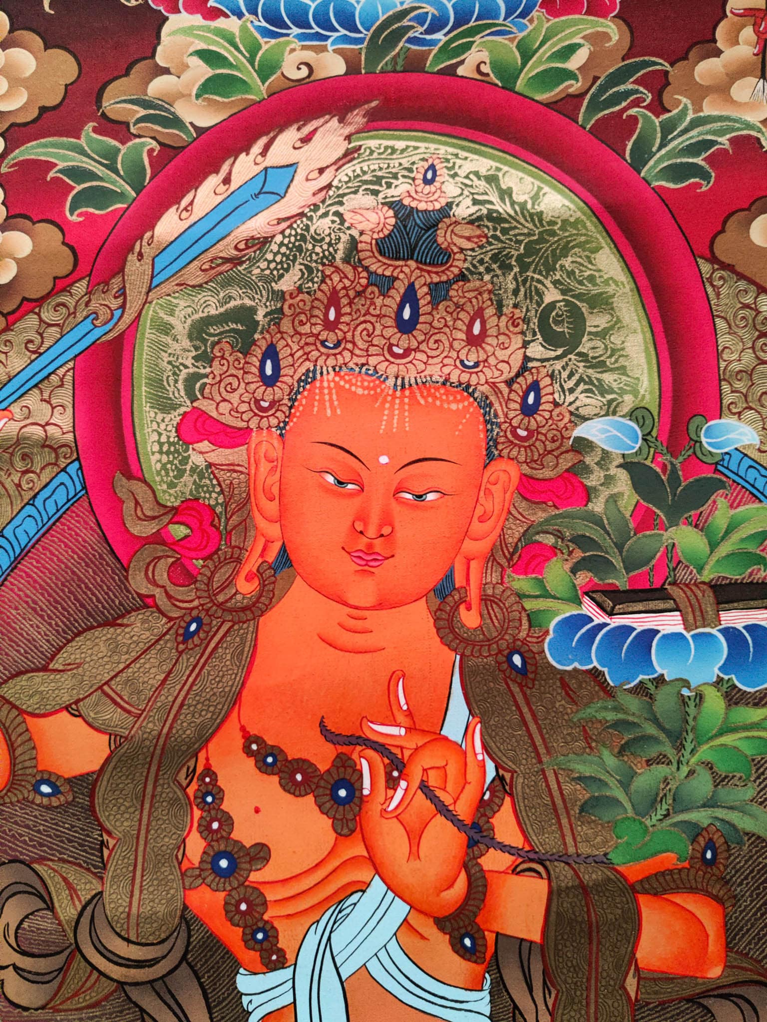 5 Manjushri Thangka Paintings - Lucky Thanka