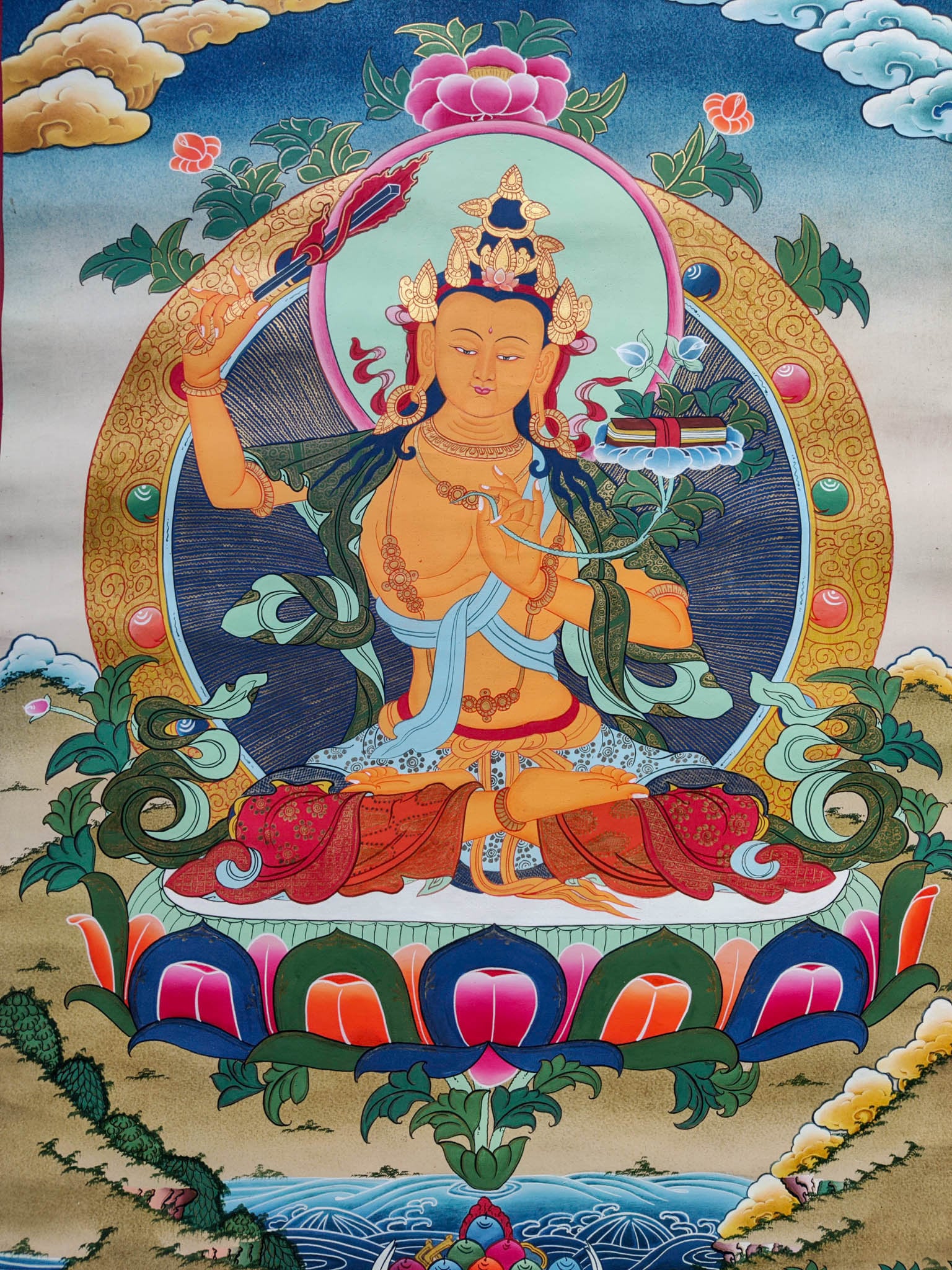 Sword of Manjushri Thangka - Lucky Thanka