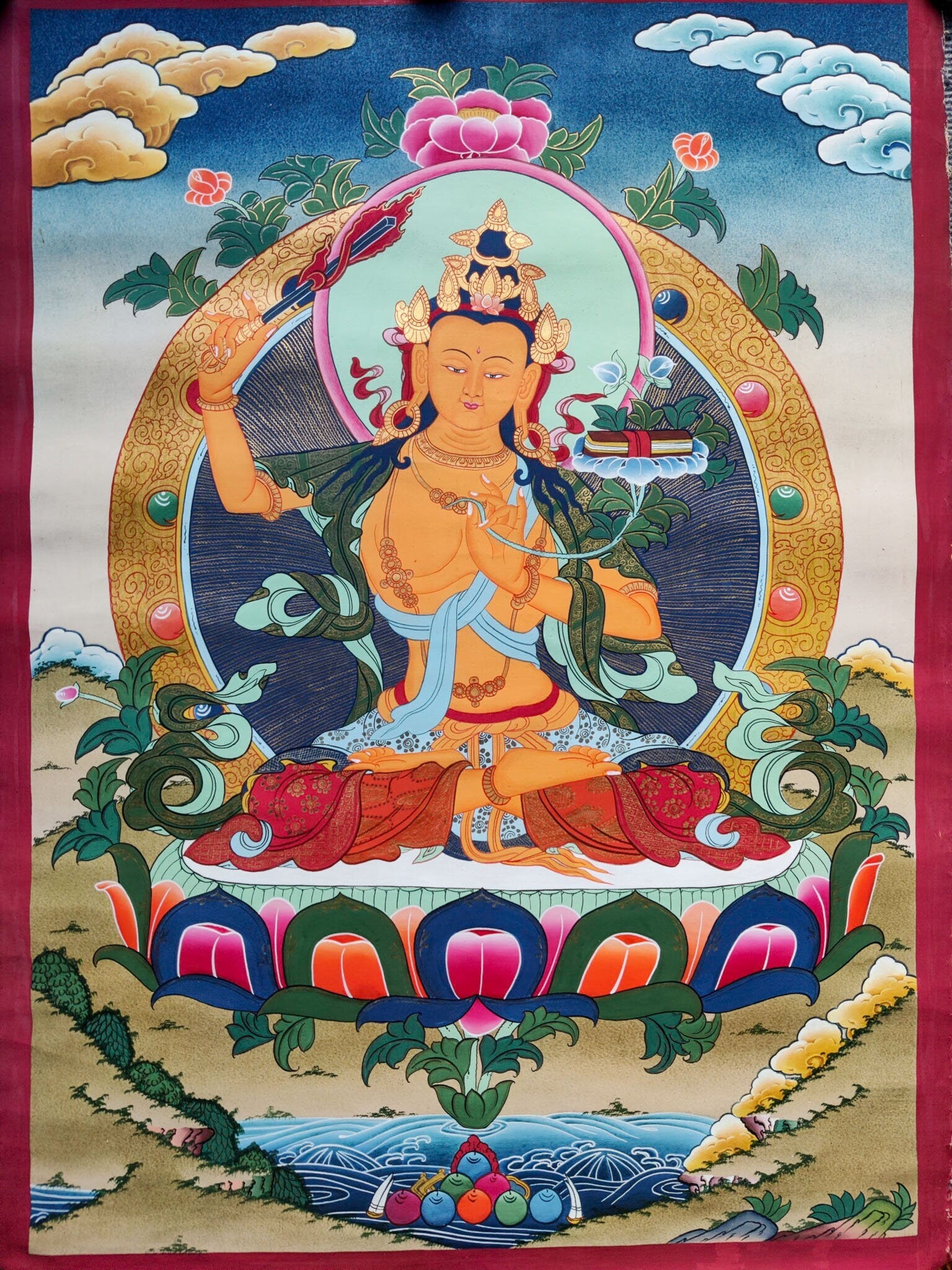 Sword of Manjushri Thangka - Lucky Thanka