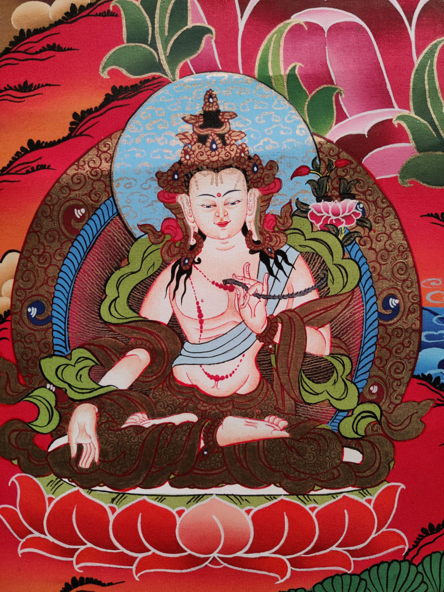 5 Manjushri Thangka Paintings - Lucky Thanka