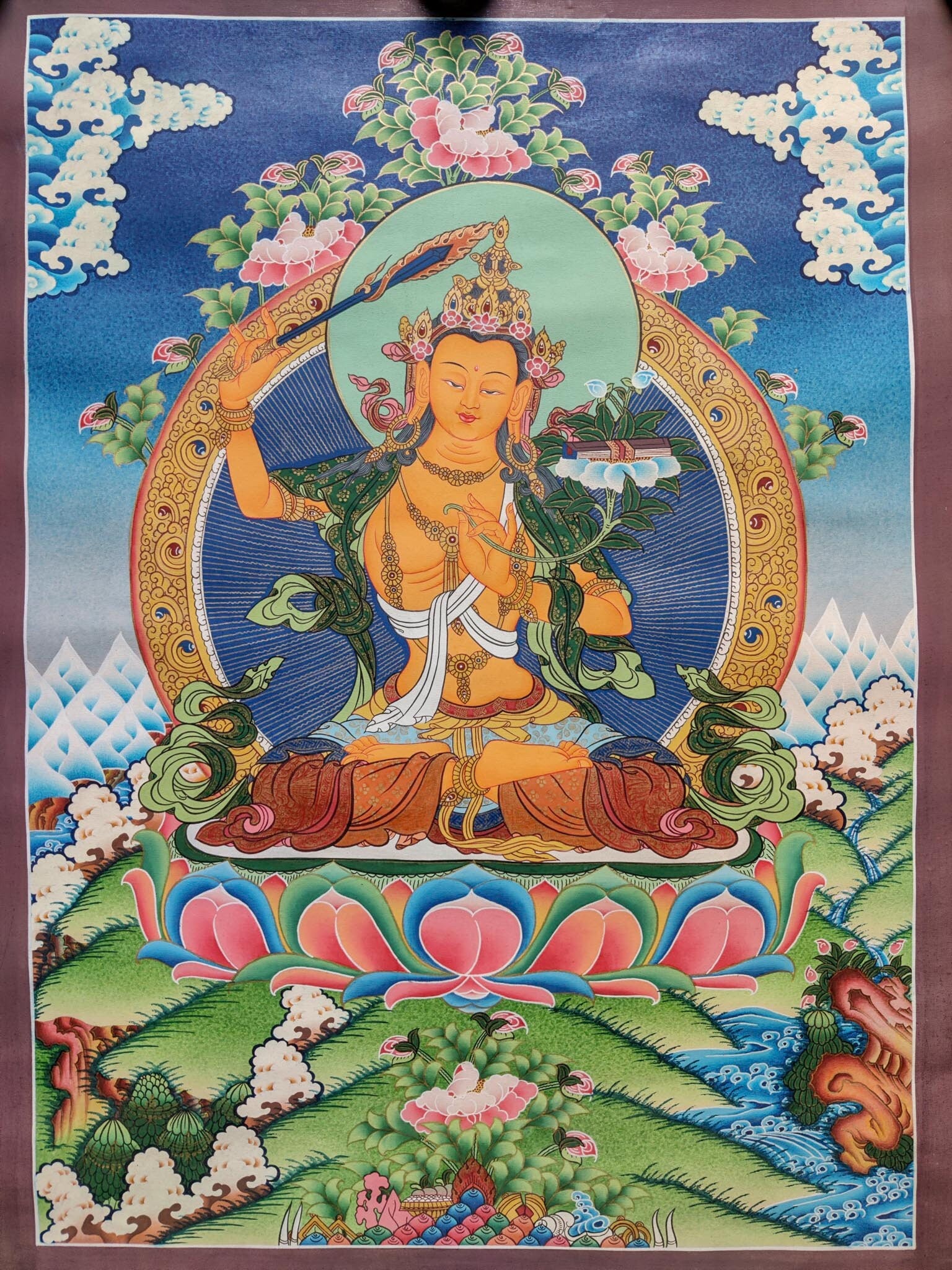 Finest Quality Manjushri - Lucky Thanka