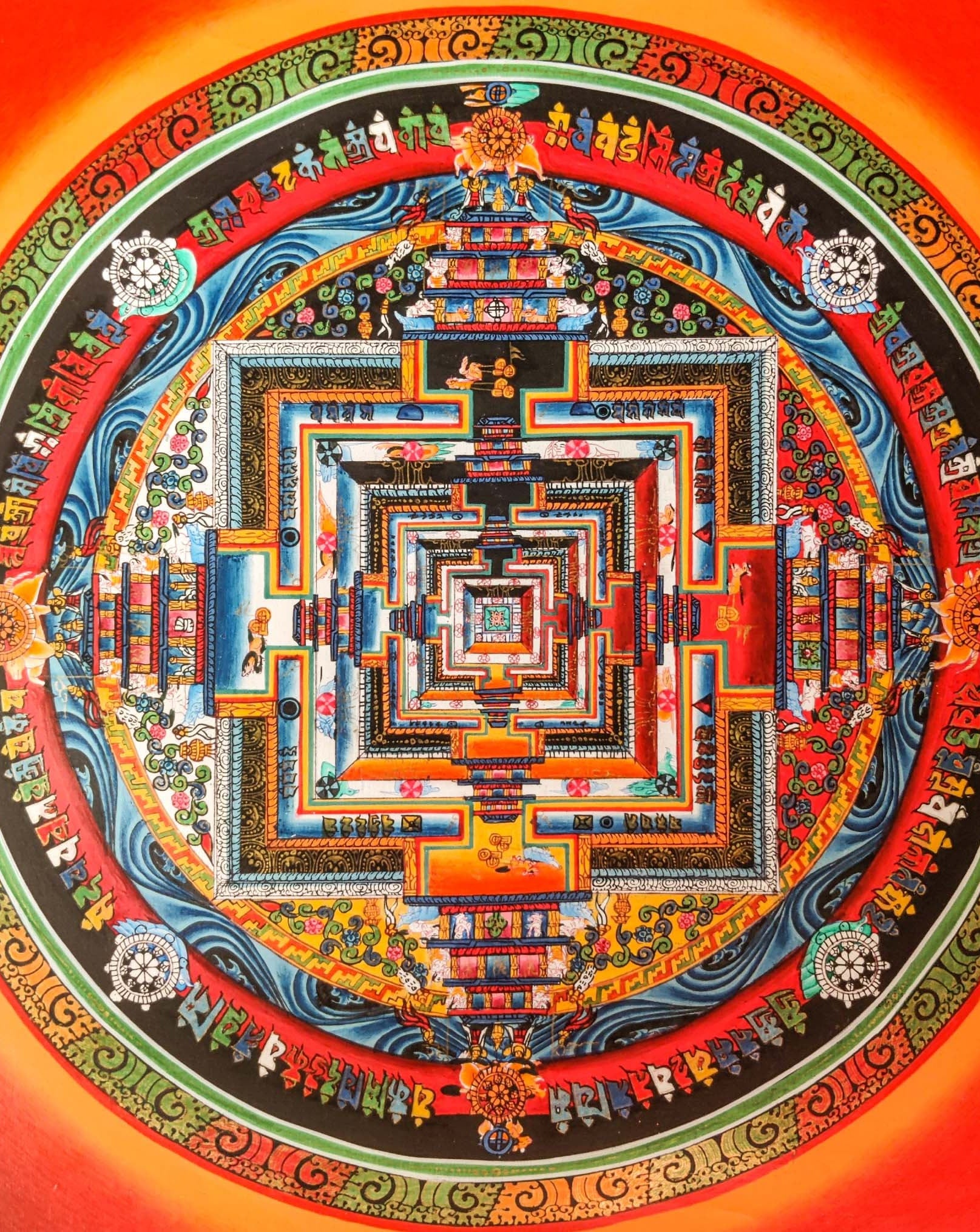 Sun Rise Energy Tibetan Mandala Painting - Lucky Thanka