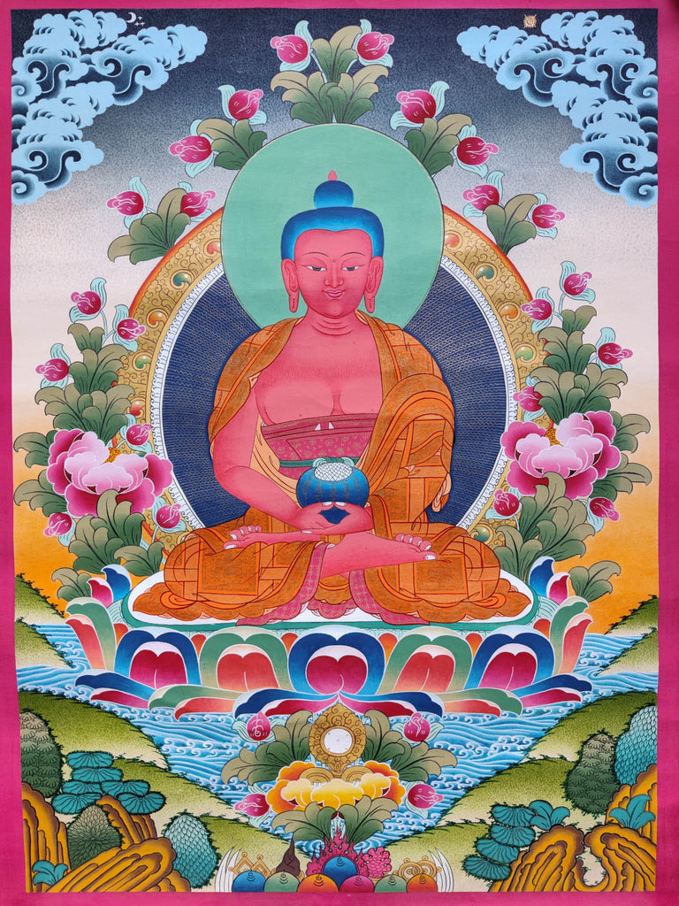 Western Pure Land of Amitabha Buddha - Lucky Thanka