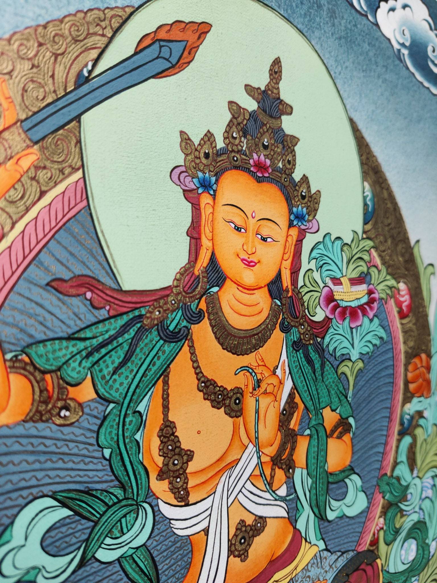 Manjushri Tibetan Thangka - Lucky Thanka