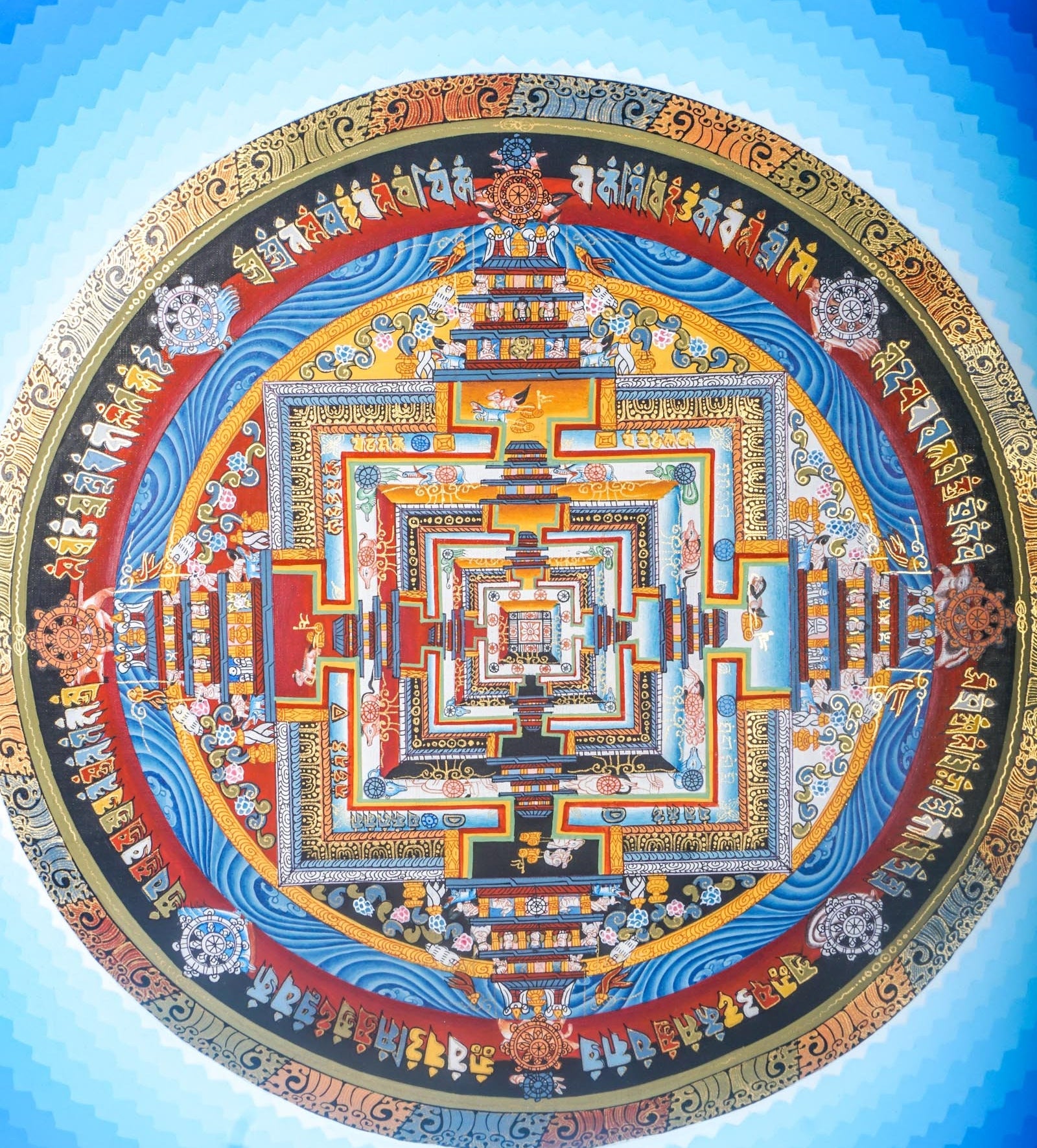 Lotus Kalchakra Mandala Thanka Painting - Lucky Thanka