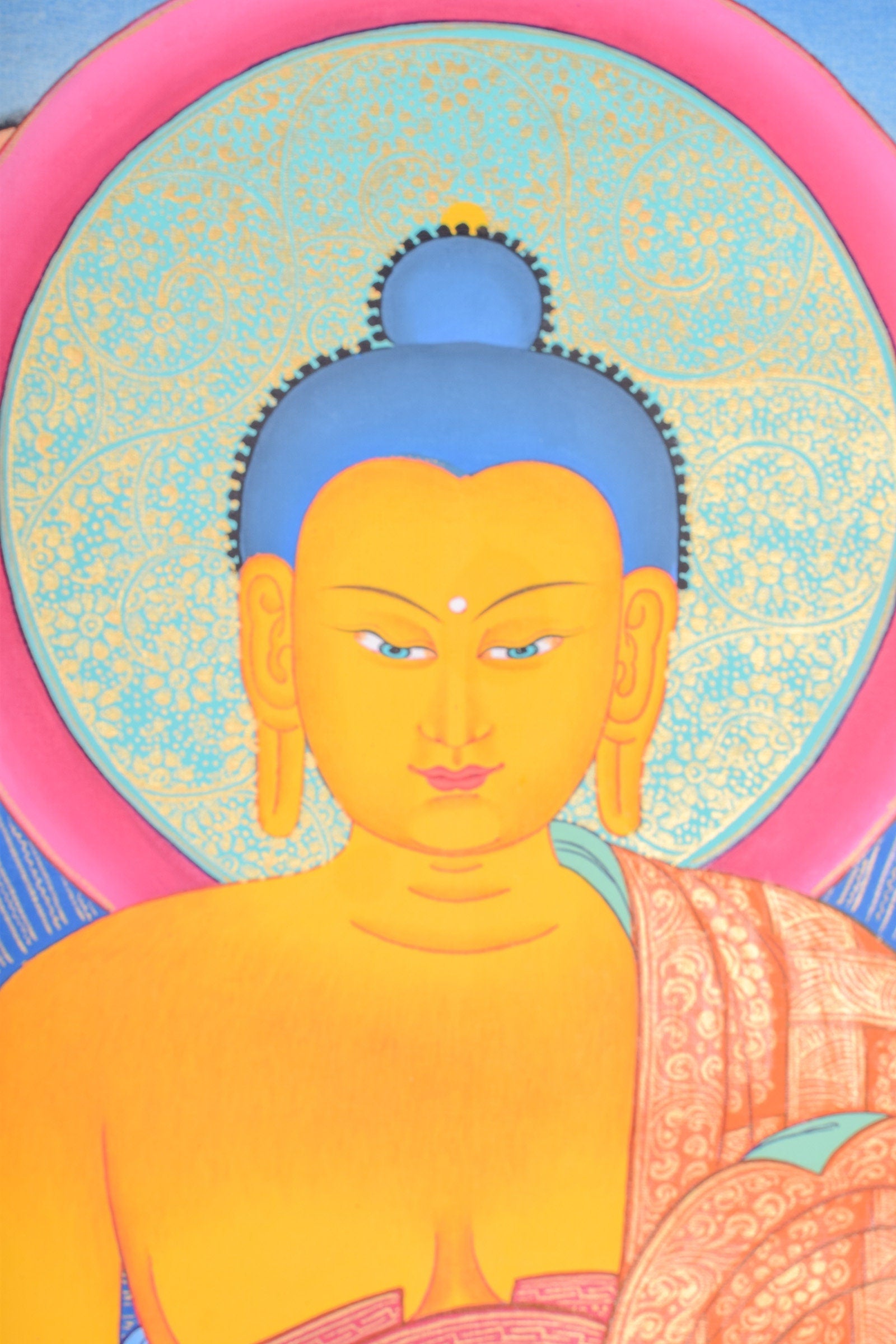 Tibetan art of  Shakyamuni Buddha - Lucky Thanka