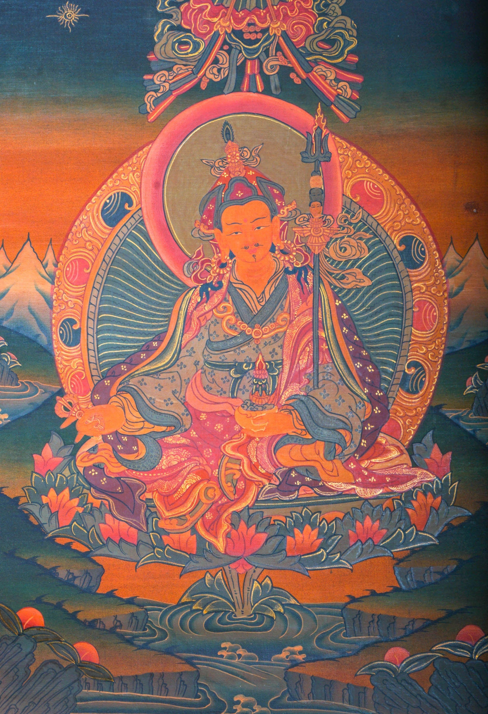 Guru Rinpoche Tibetan Thangka - Lucky Thanka
