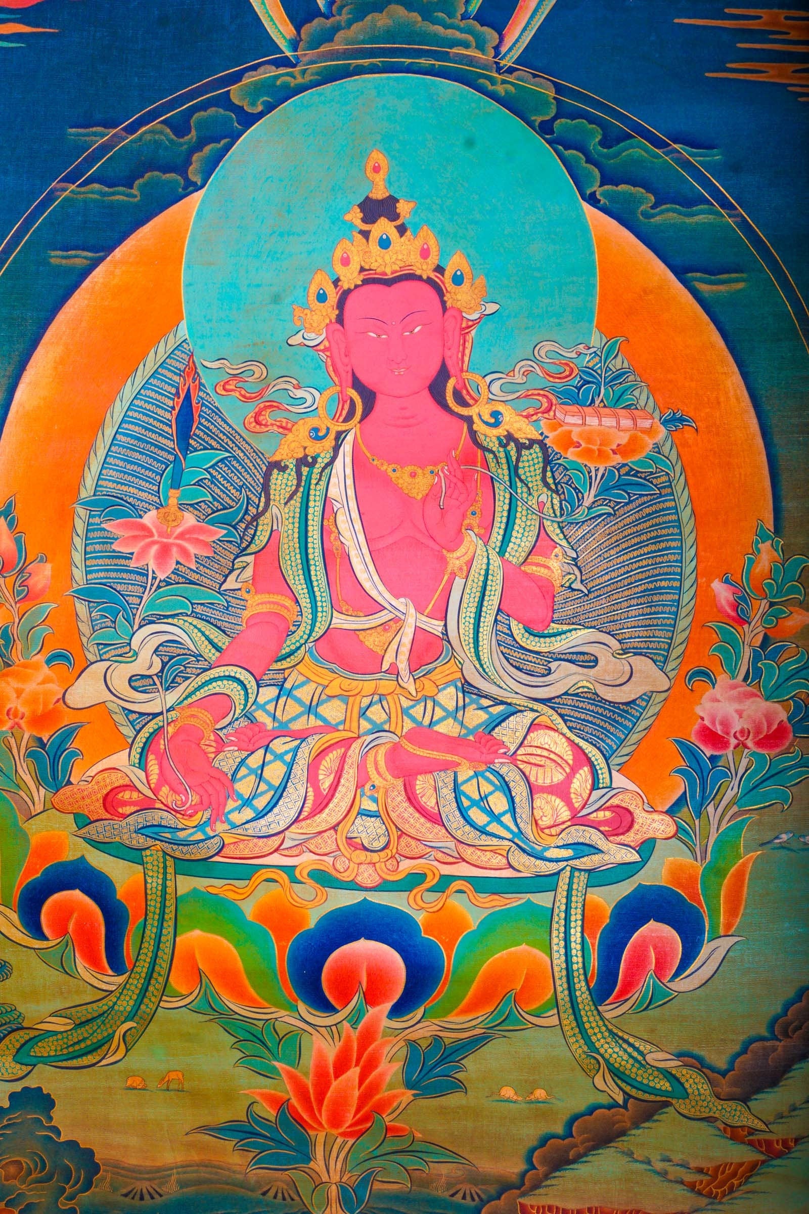 Red Manjushri - Lucky Thanka