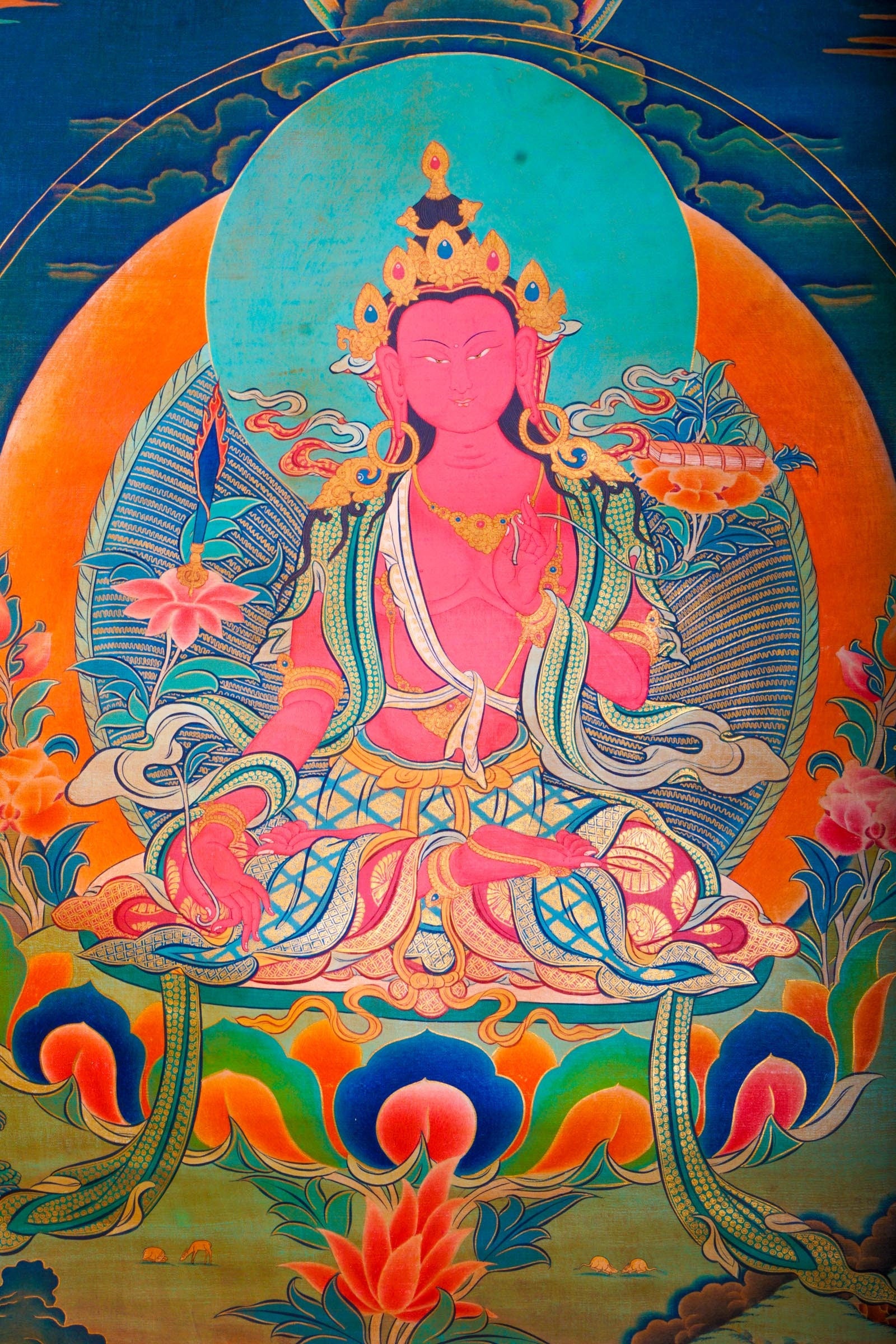 Red Manjushri - Lucky Thanka