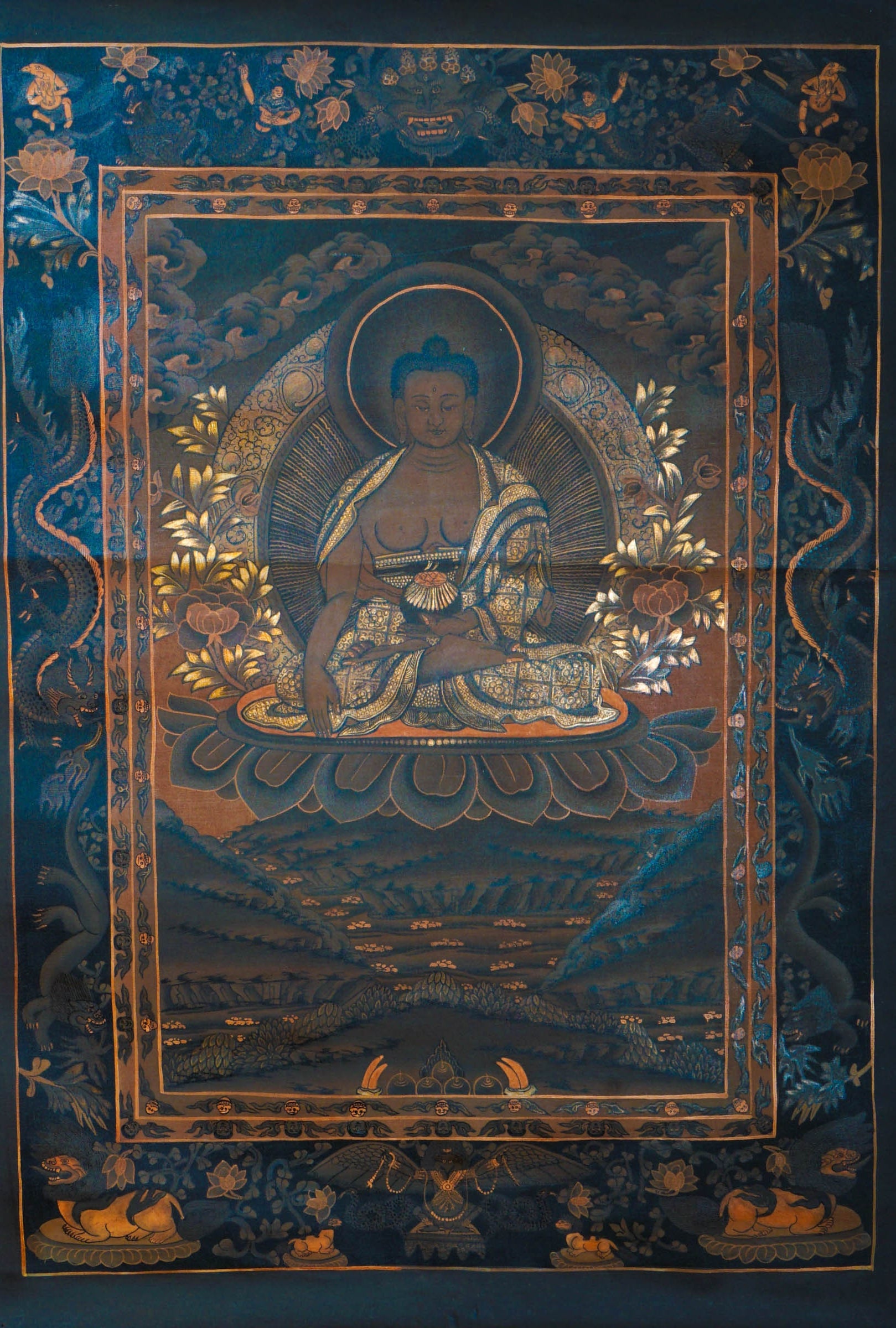 Old Shakyamuni Buddha Thangka - Lucky Thanka