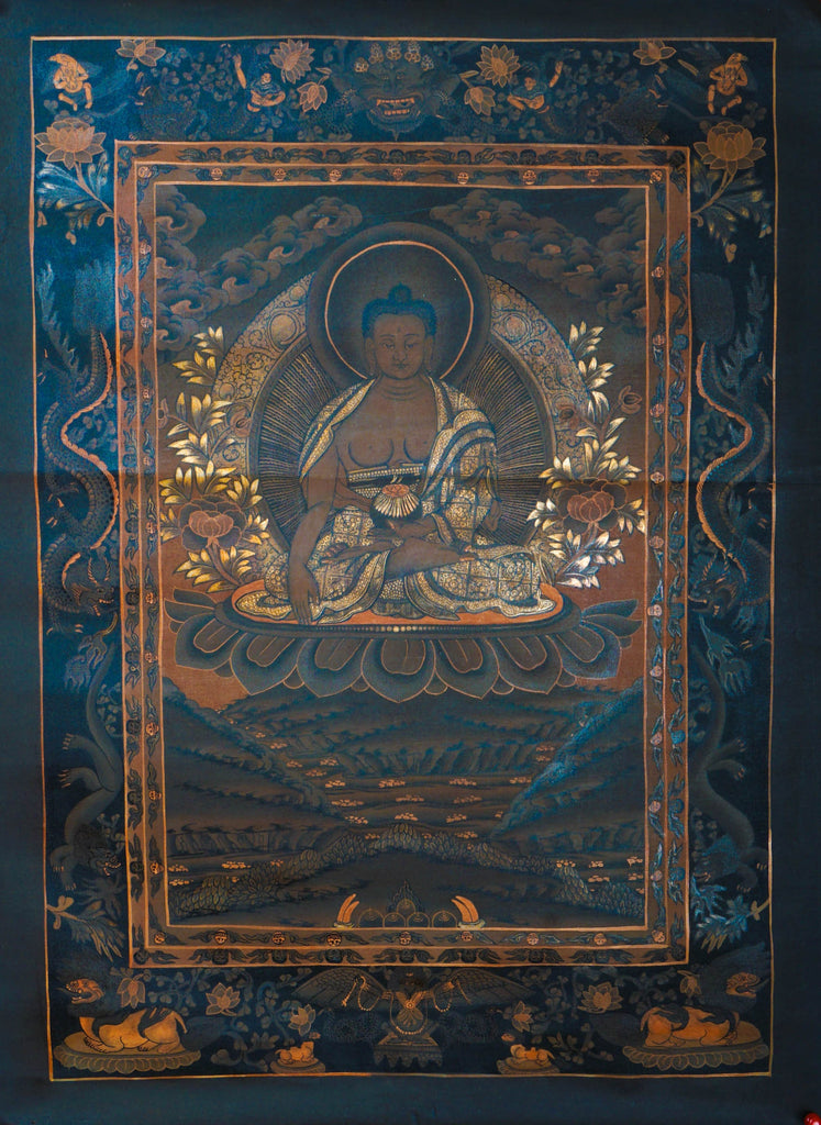 Old Shakyamuni Buddha Thangka - Lucky Thanka