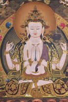 Chenrezig Tibetan Hand Painting Thangka - Lucky Thanka