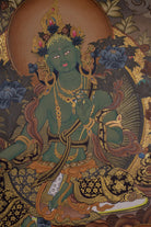 Green Tara Tibetan Thangka - Lucky Thanka