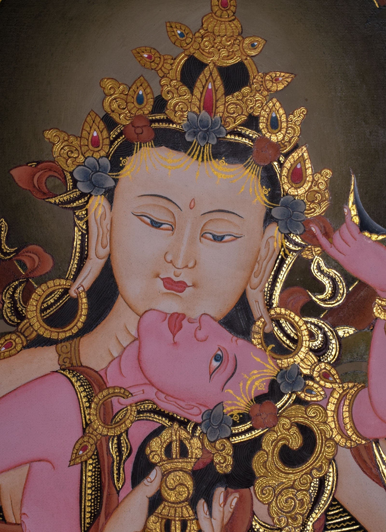 Bajrasattva Tibetan Thangka Painting - Lucky Thanka