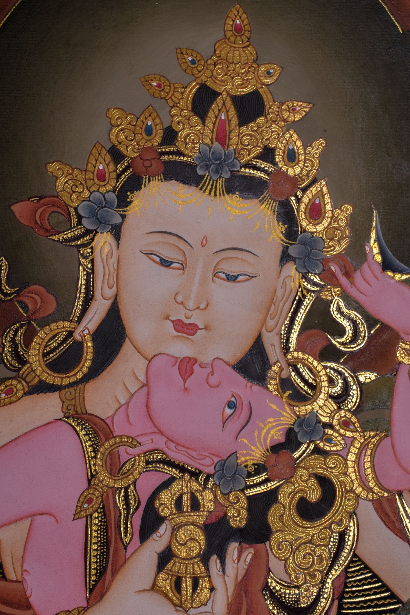 Bajrasattva Tibetan Thangka Painting - Lucky Thanka
