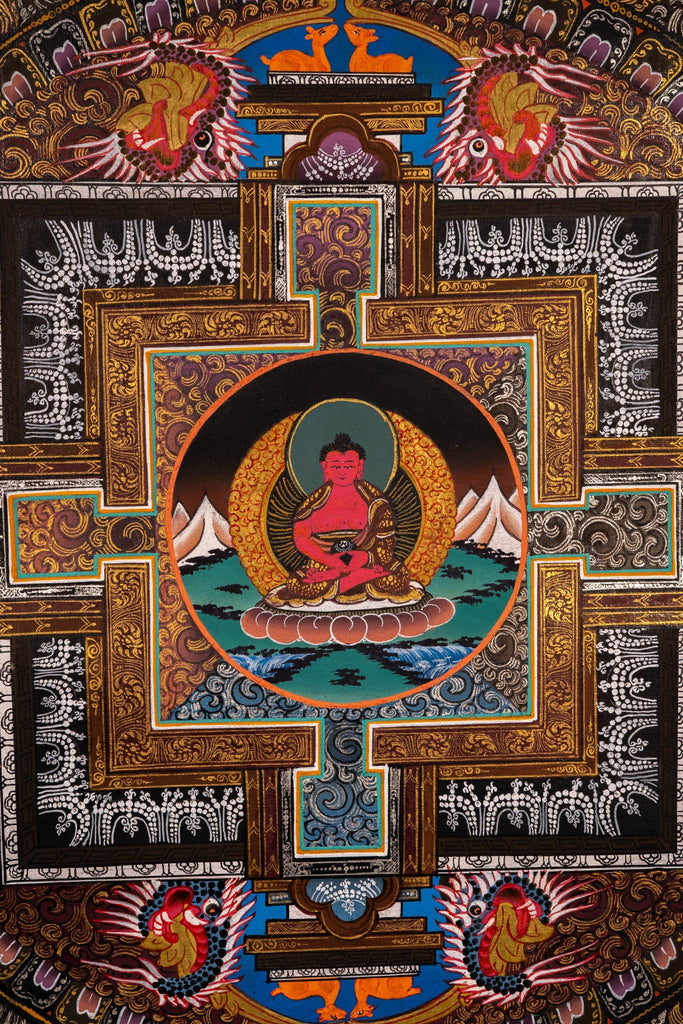Amitabha Buddha Thangka Painting from Nepal - Lucky Thanka