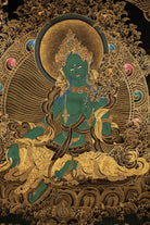 Green Tara Female Buddha Art - Lucky Thanka