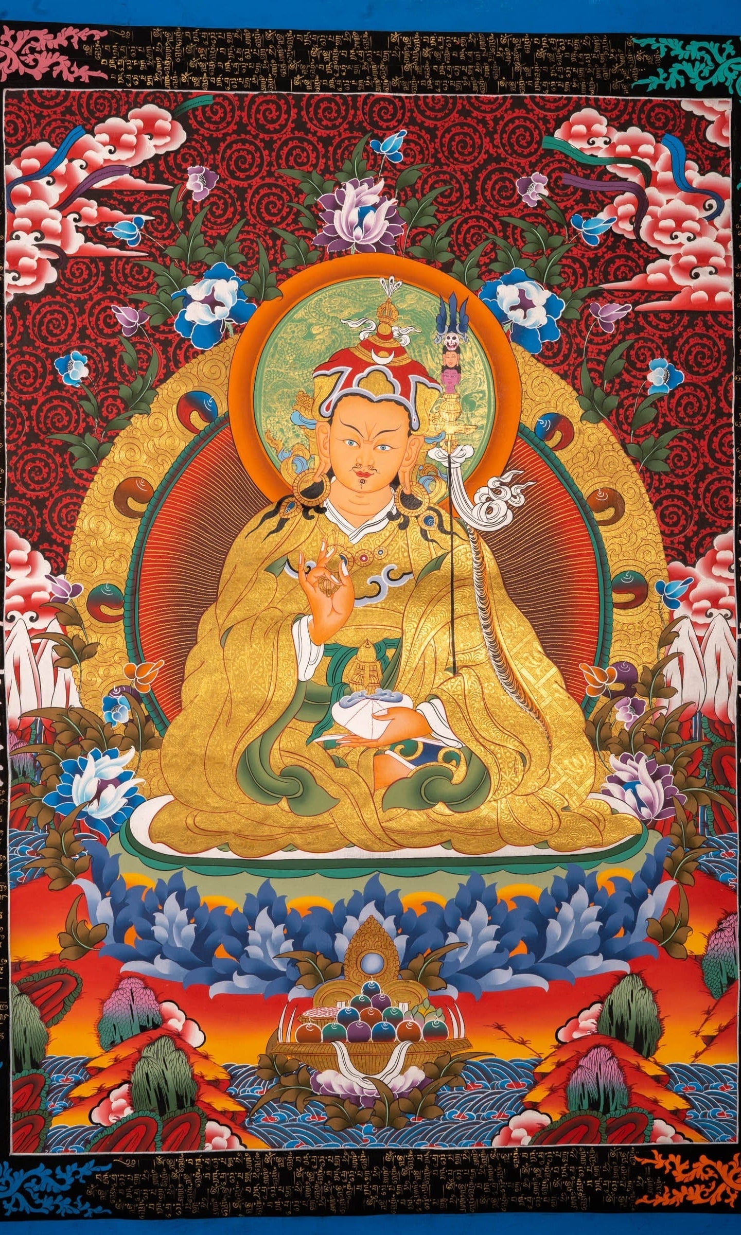 Master Padmasambhava Thangka Painting - Lucky Thanka