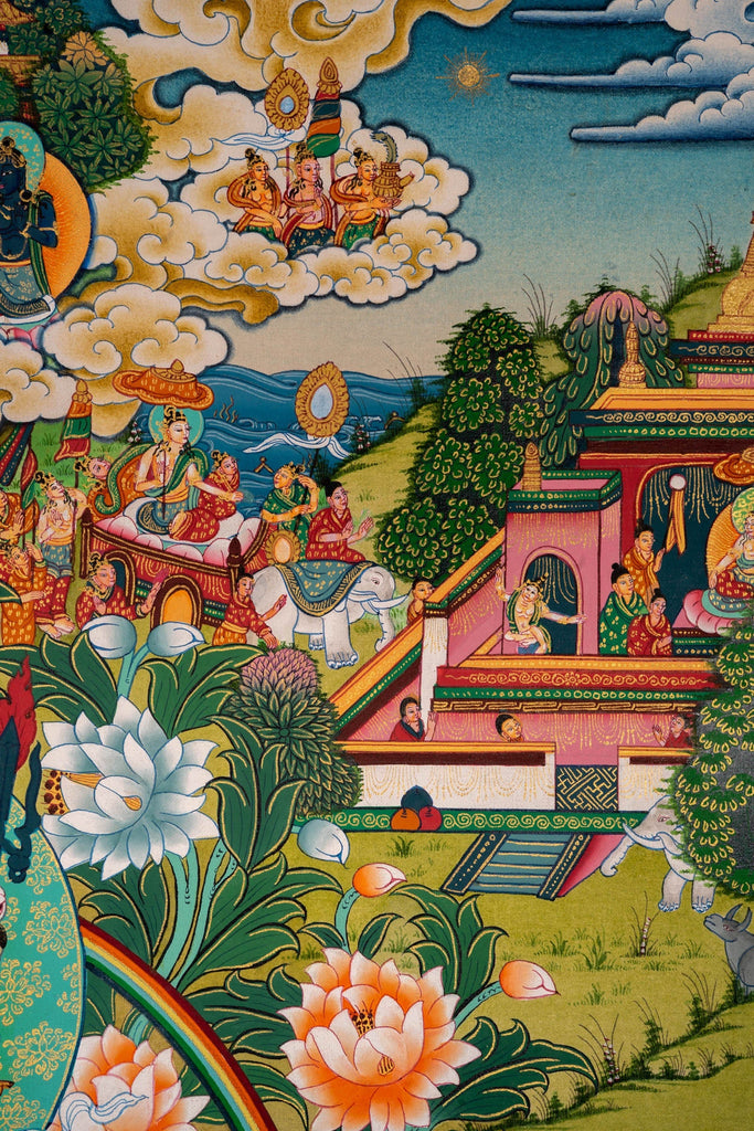Guru Rinpoche  Thangka Painting from Nepal - Lucky Thanka