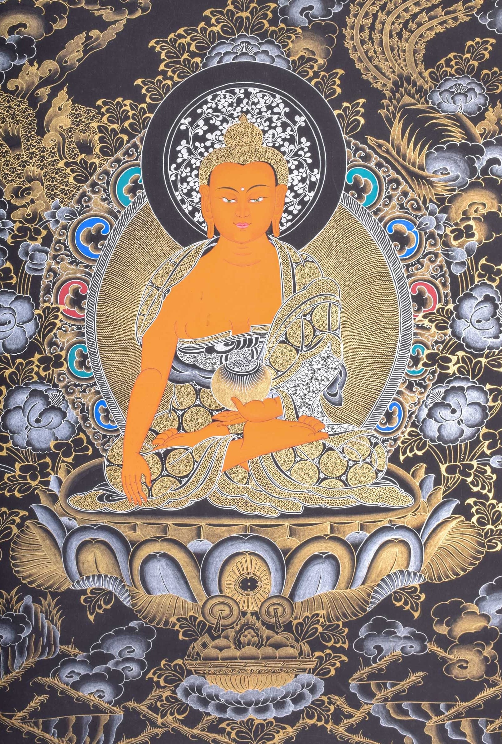 Shakyamuni  Buddha Thangka from Nepal - Lucky Thanka