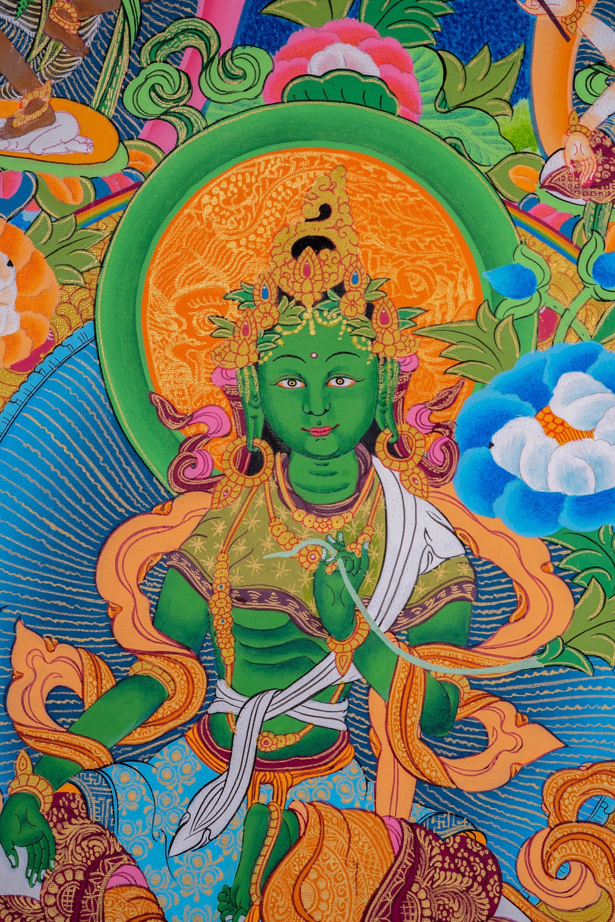 High Quality 21 Green Tara Thangka Painting - Lucky Thanka