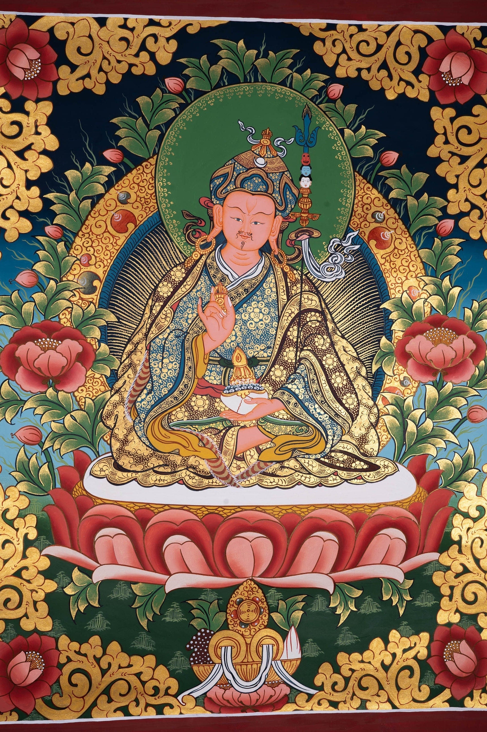 Guru Rinpoche Tibetan Thangka Painting - Lucky Thanka