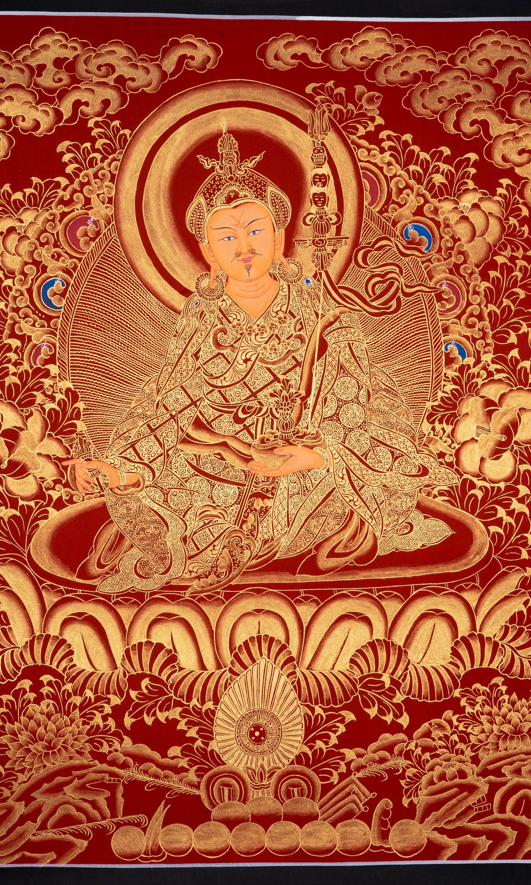 Guru Thangka Painting - Guru Padmasambhava - Lucky Thanka