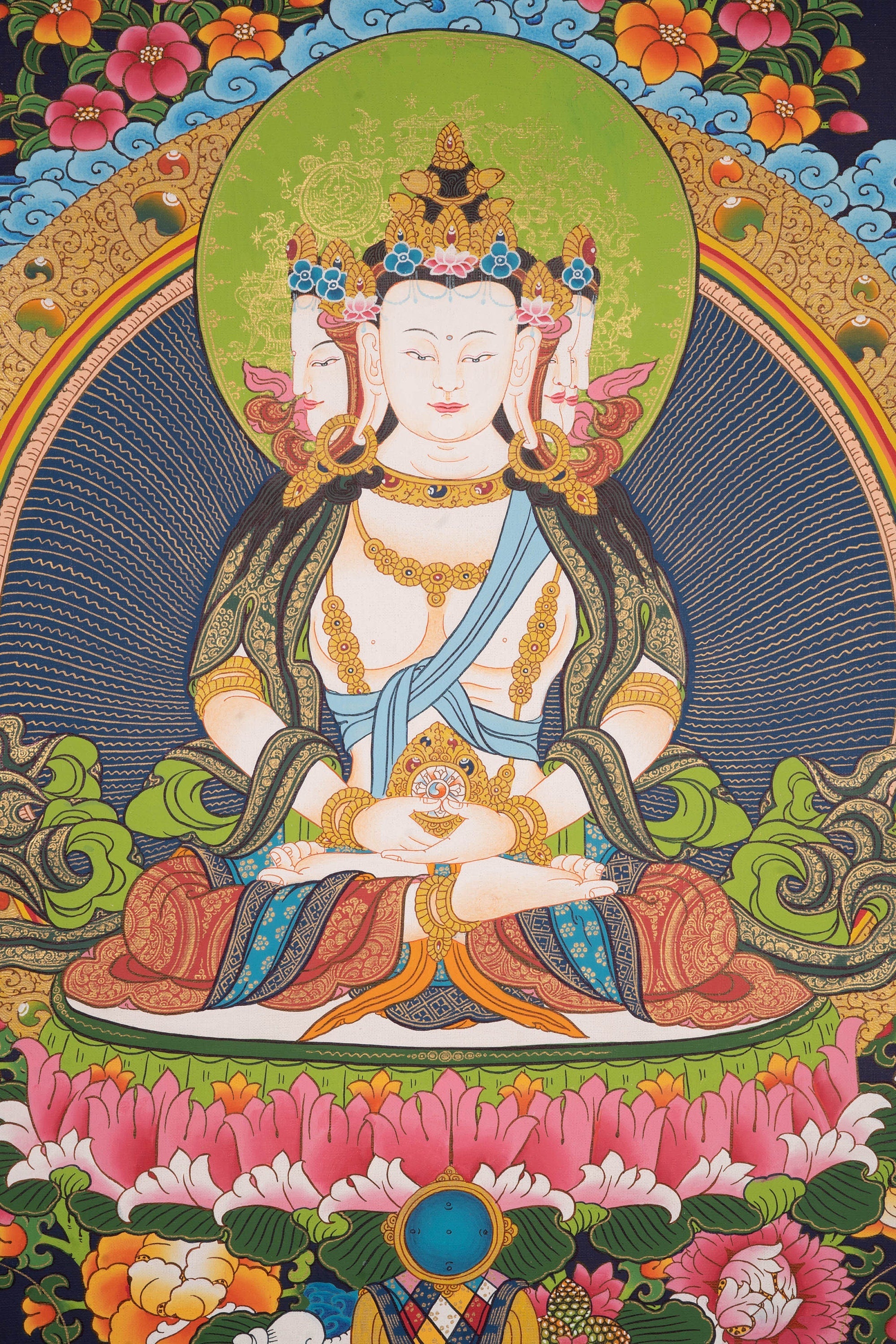Namo Amitabho, Amitafo - Amitabha Buddha Thangka Painting - Lucky Thanka