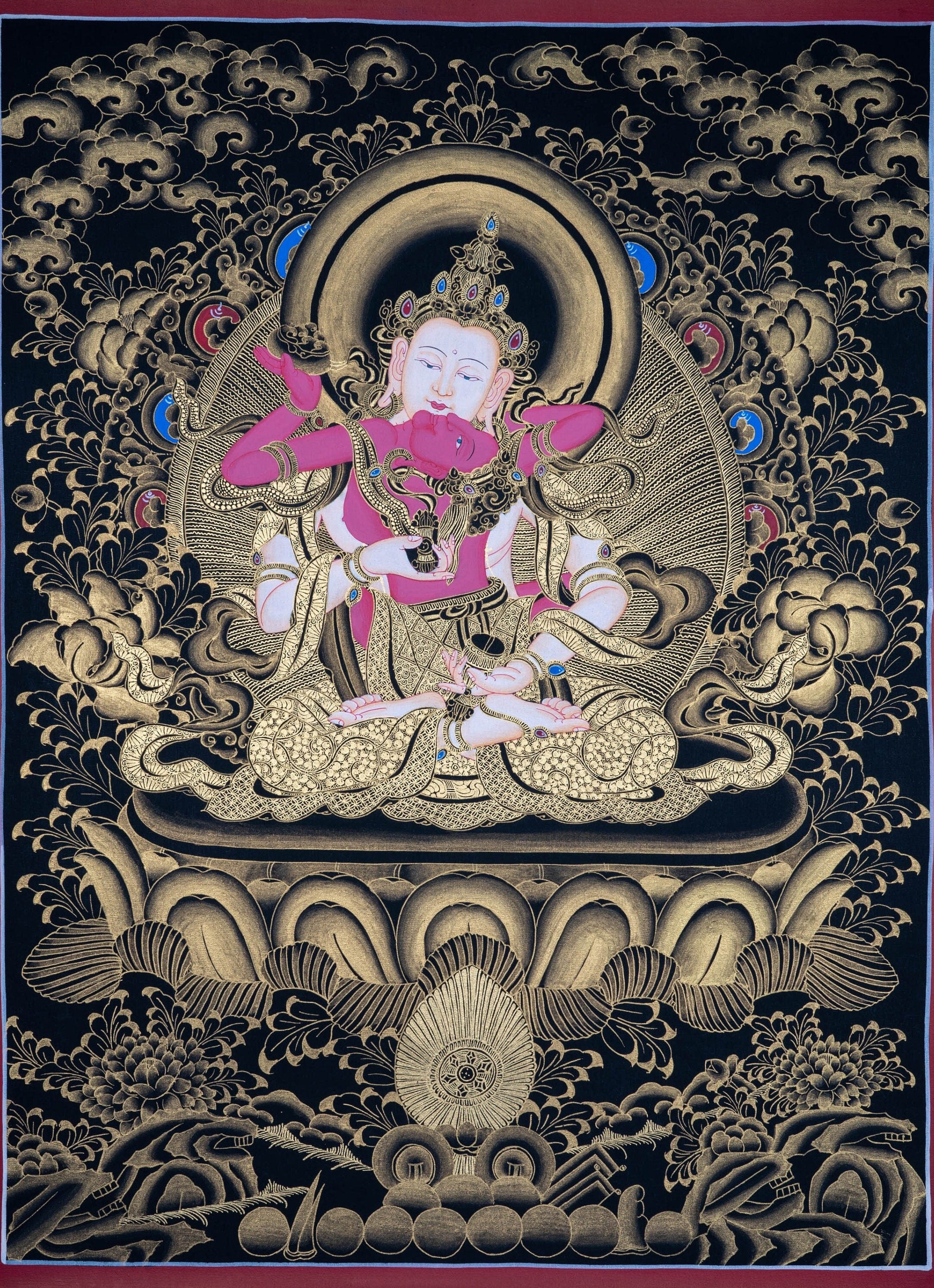 Vajrasattva Shakti , The Great Purifier - Genuine Thangka Painting - Lucky Thanka
