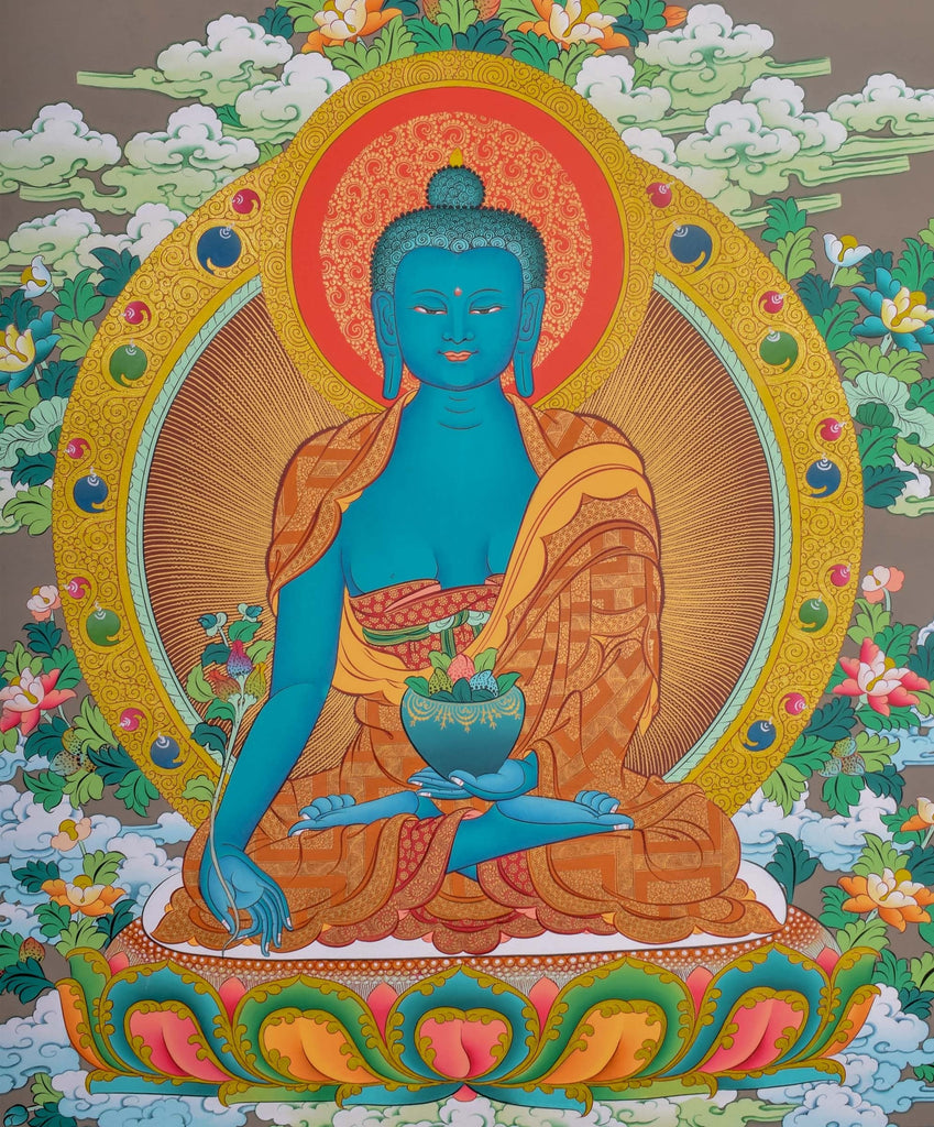Medicine Buddha Thangka - Lucky Thanka