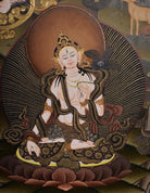 Amitayus Thangka Painting on cotton canvas - Lucky Thanka