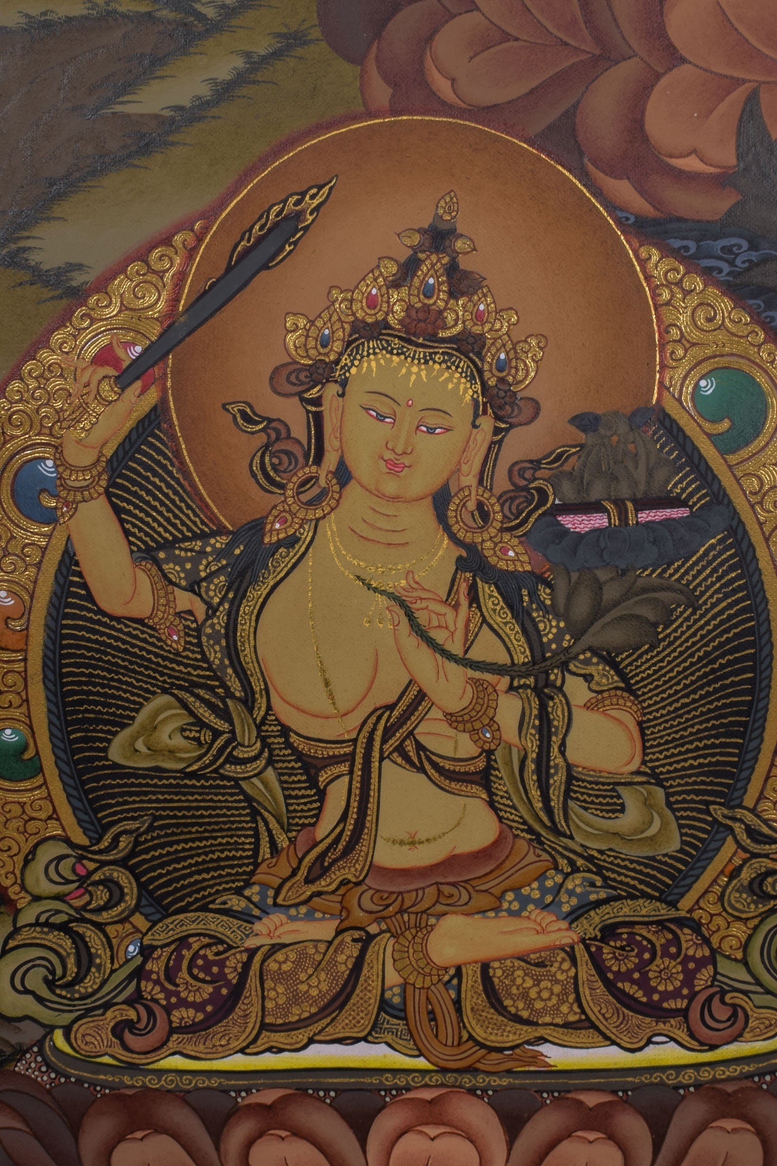 Chenrezig Tibetan Hand Painting Thangka - Lucky Thanka