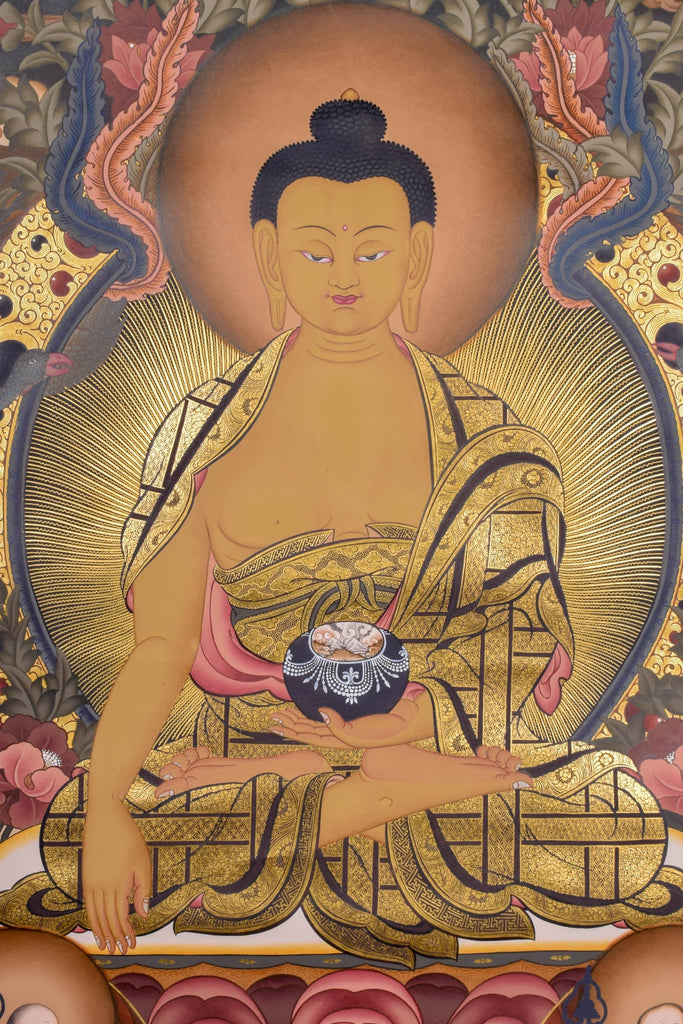 Shakyamuni  Buddha Tibetan Thangka - Lucky Thanka