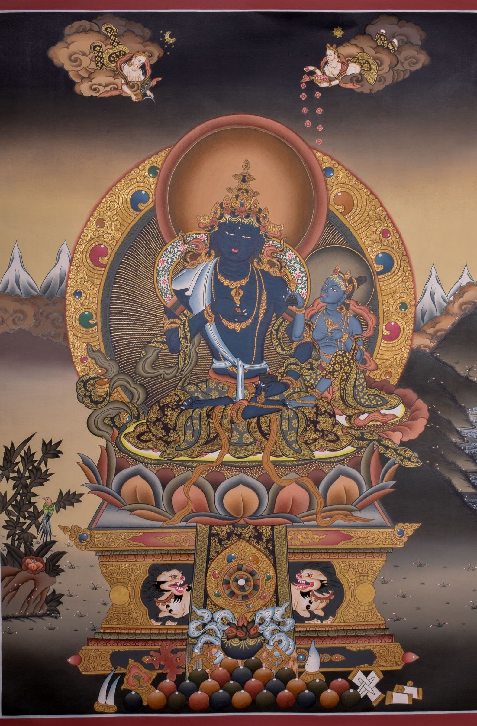 Tibetan Thangka of Vajradhara Painting - Lucky Thanka