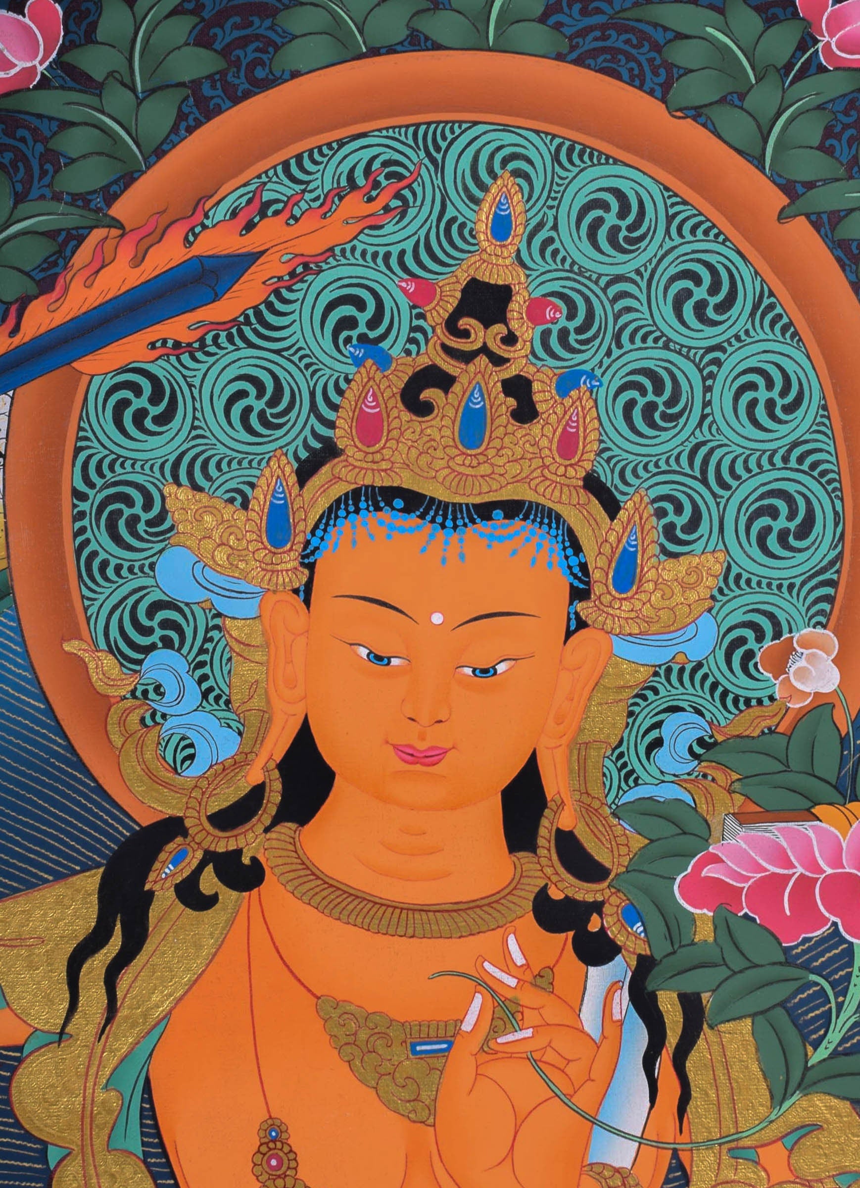 Manjushri Thangka Painting - Lucky Thanka