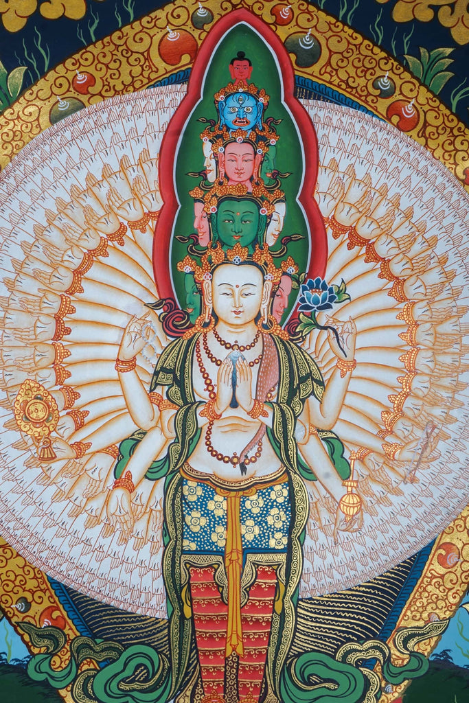 1000 Armed Avalokiteshvara Thangka Painting - Lucky Thanka