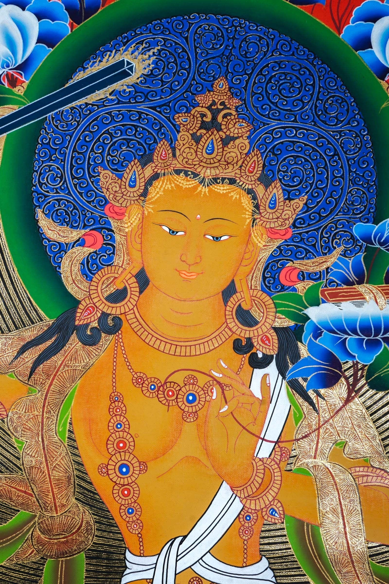 Sword of Wisdom - Manjushri Thangka Painting - Lucky Thanka