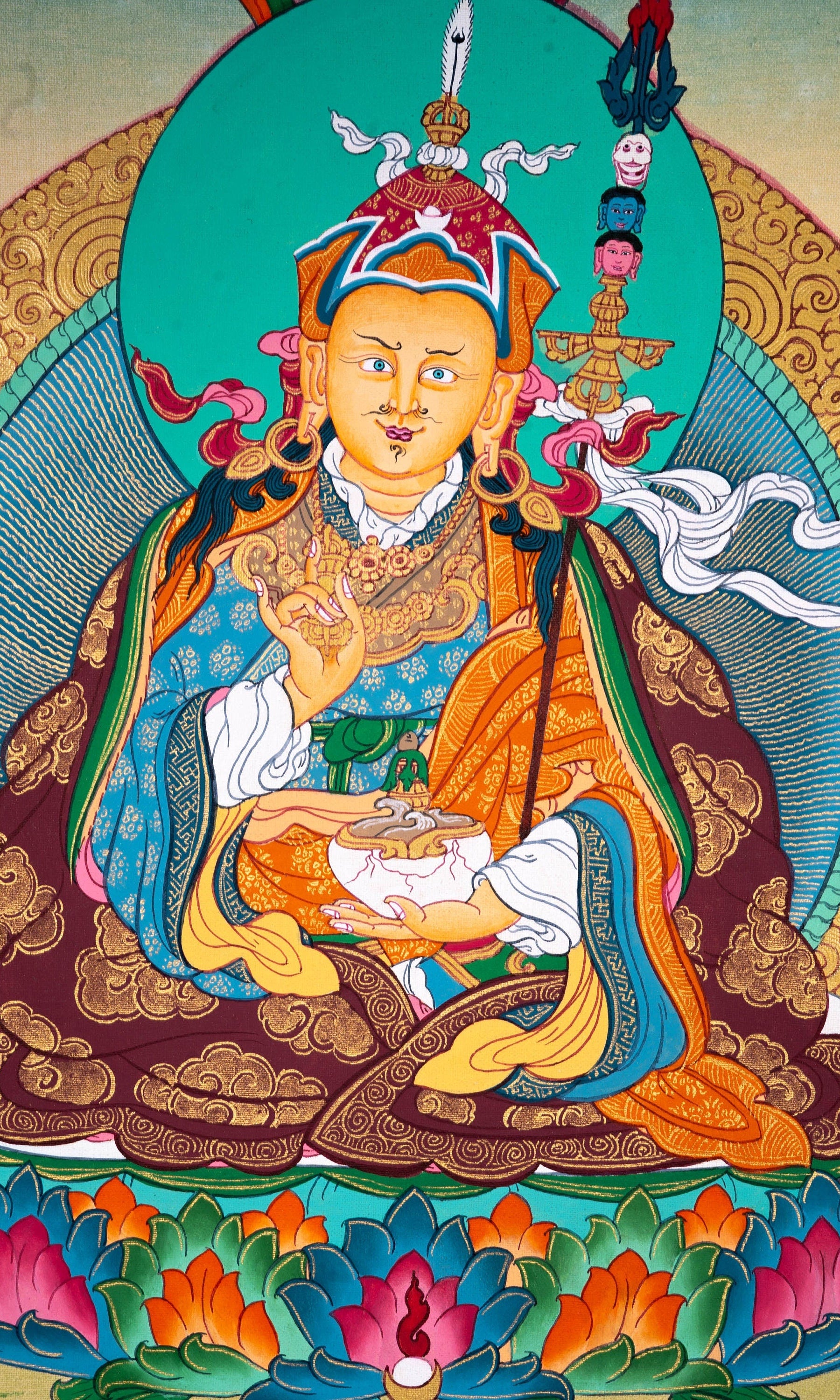 Genuine Thangka of Padmasambhava - Guru Rinpoche - Lucky Thanka