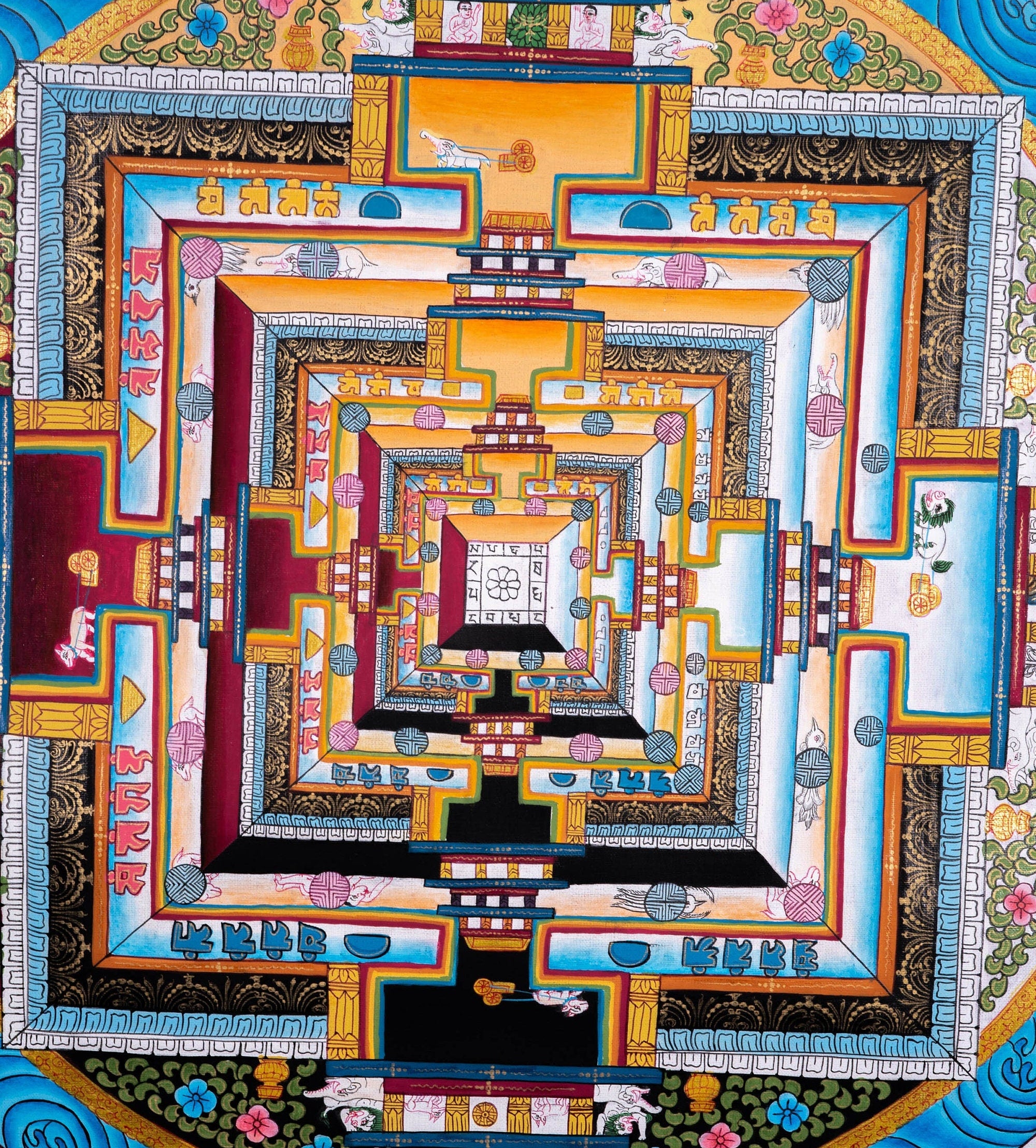 Kalchakra Mandala Wall Hanging Painting - Lucky Thanka