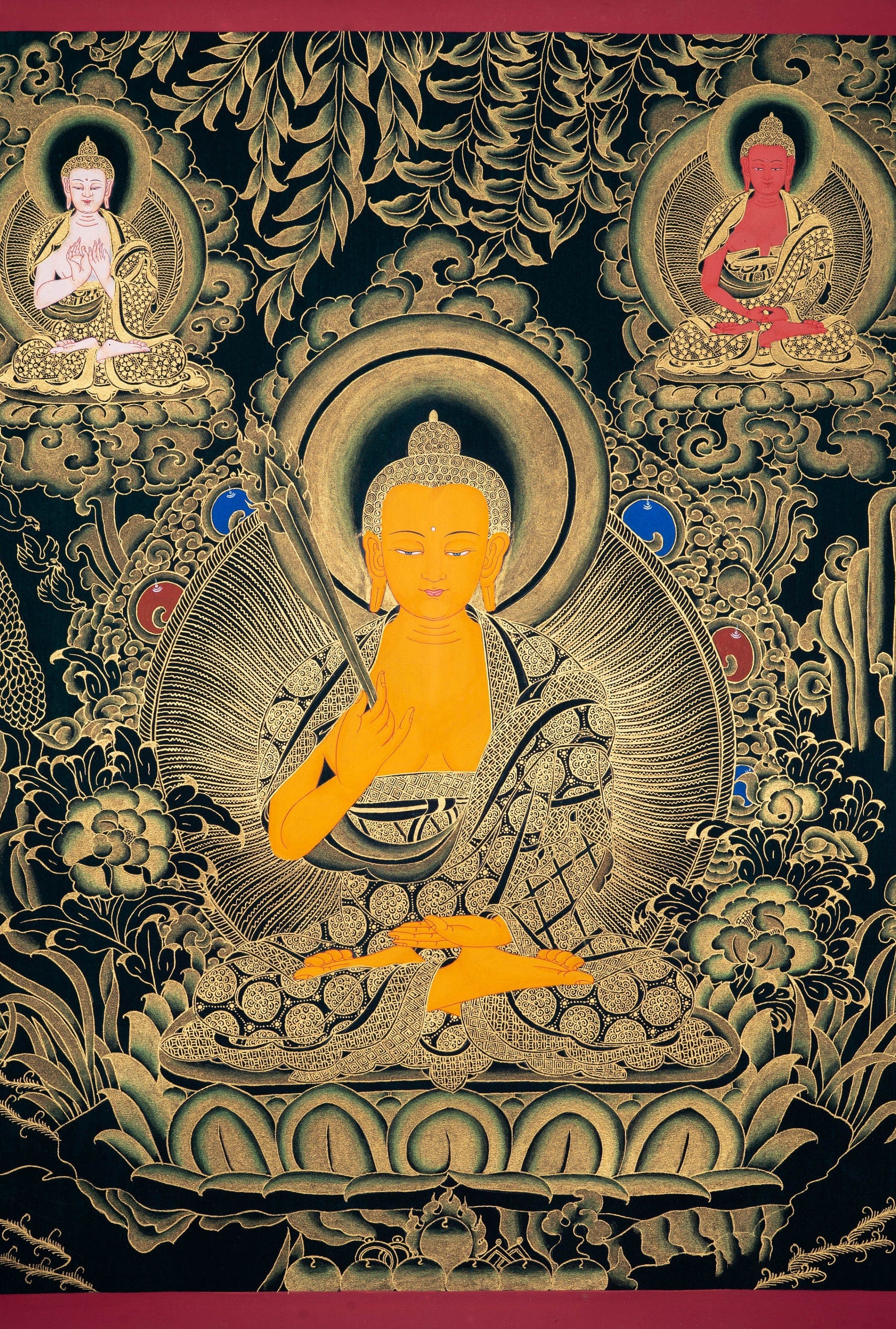 Beautiful Thangka Painting of Shakyamuni Buddha - Lucky Thanka