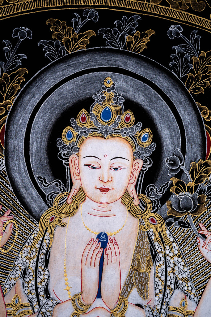 Chenrezig Thangka Painting from Nepal - Lucky Thanka