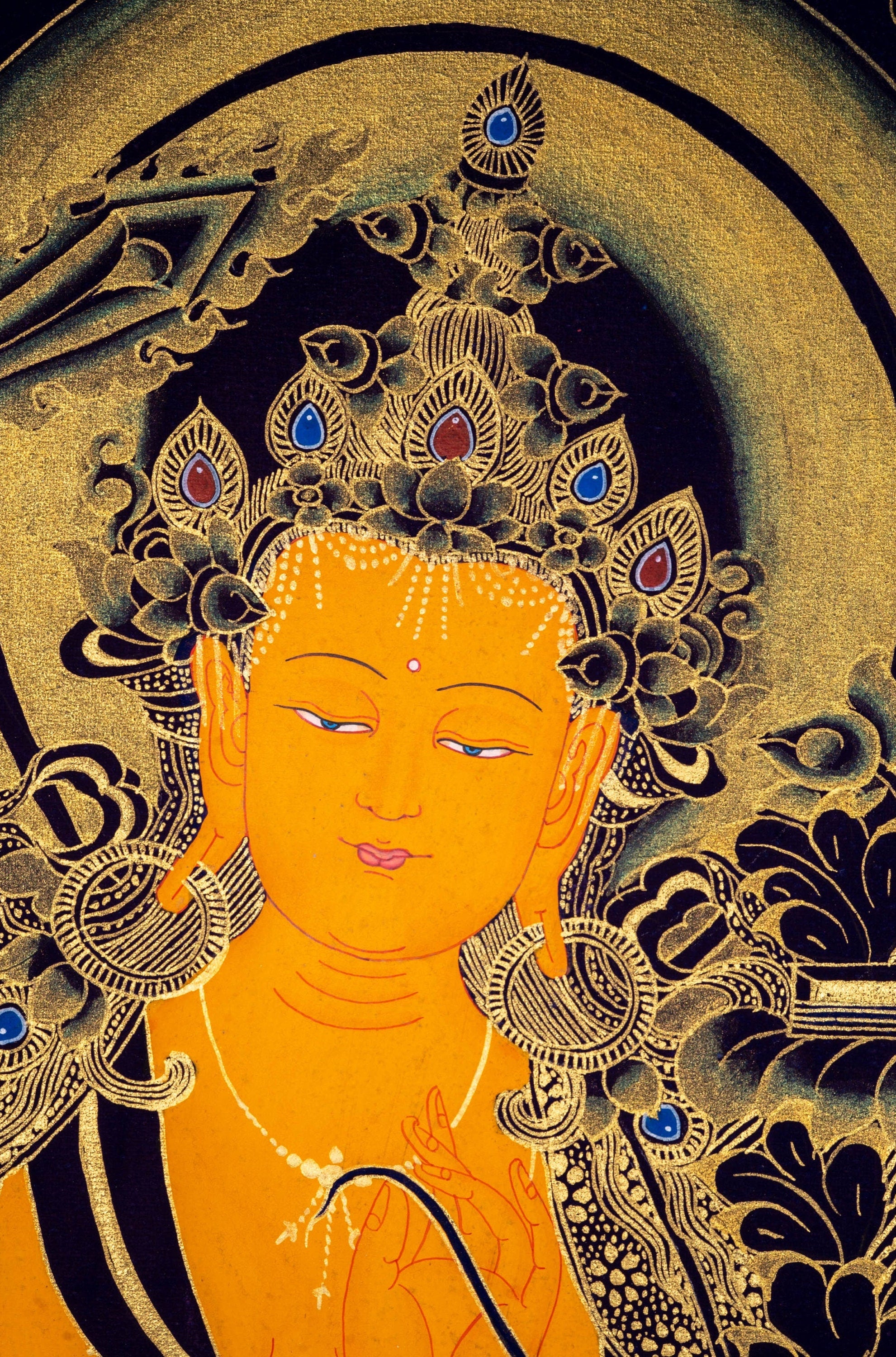 Manjushri Buddhist Deity for Wisdom and Compassion - Lucky Thanka