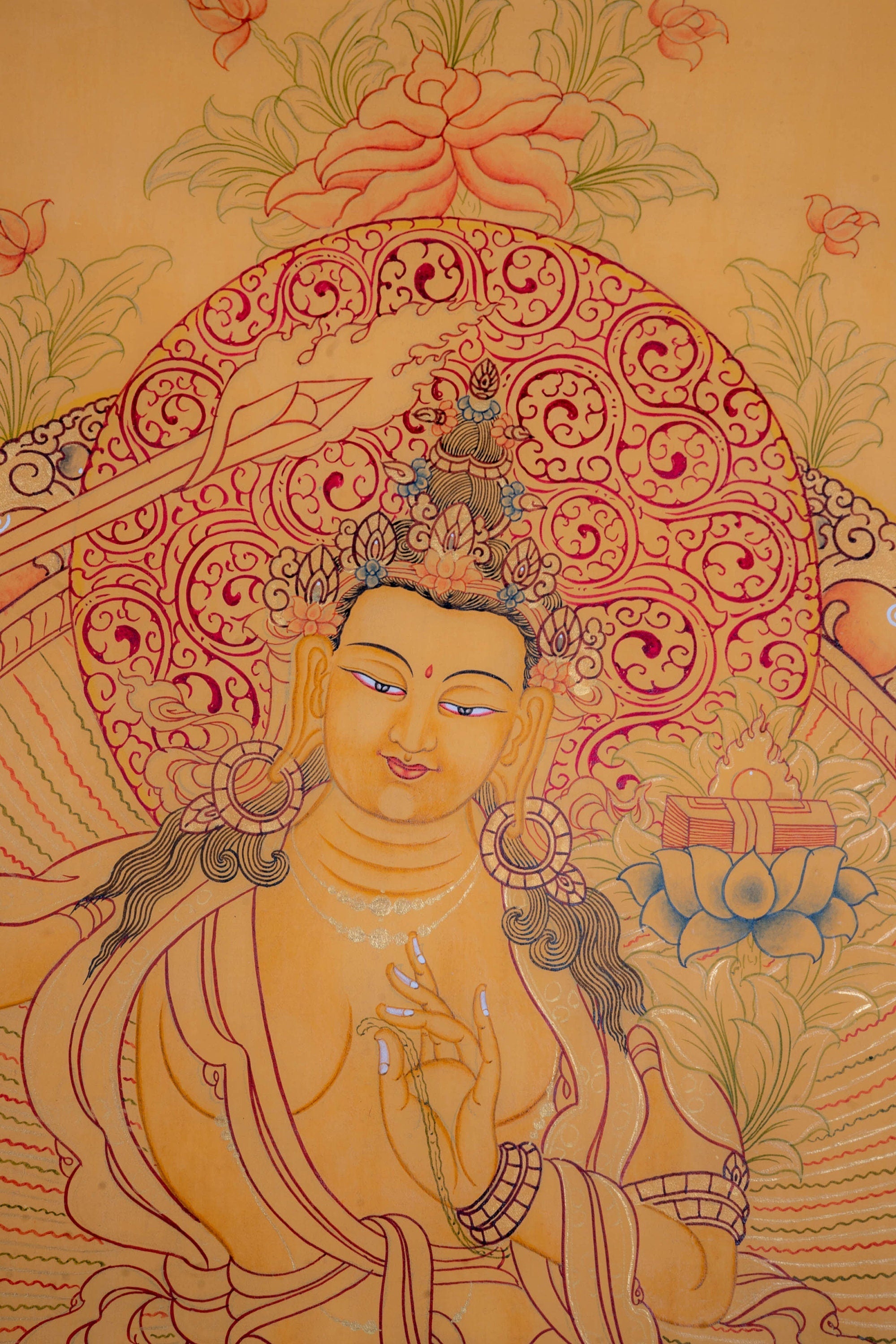 Genuine Hand Painting - Prajnaparmita, Manjushri thangka - Lucky Thanka