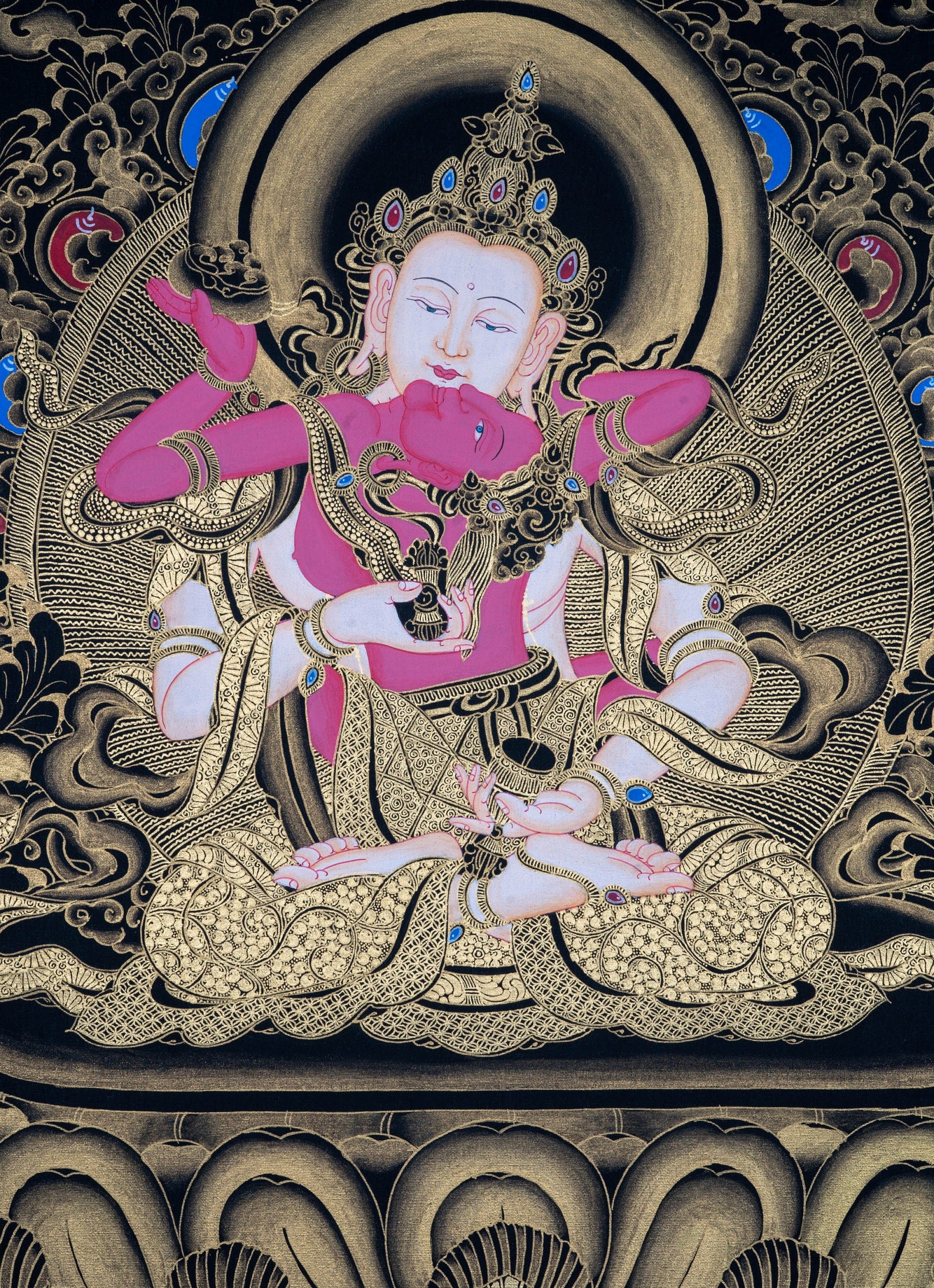 Vajrasattva Shakti , The Great Purifier - Genuine Thangka Painting - Lucky Thanka