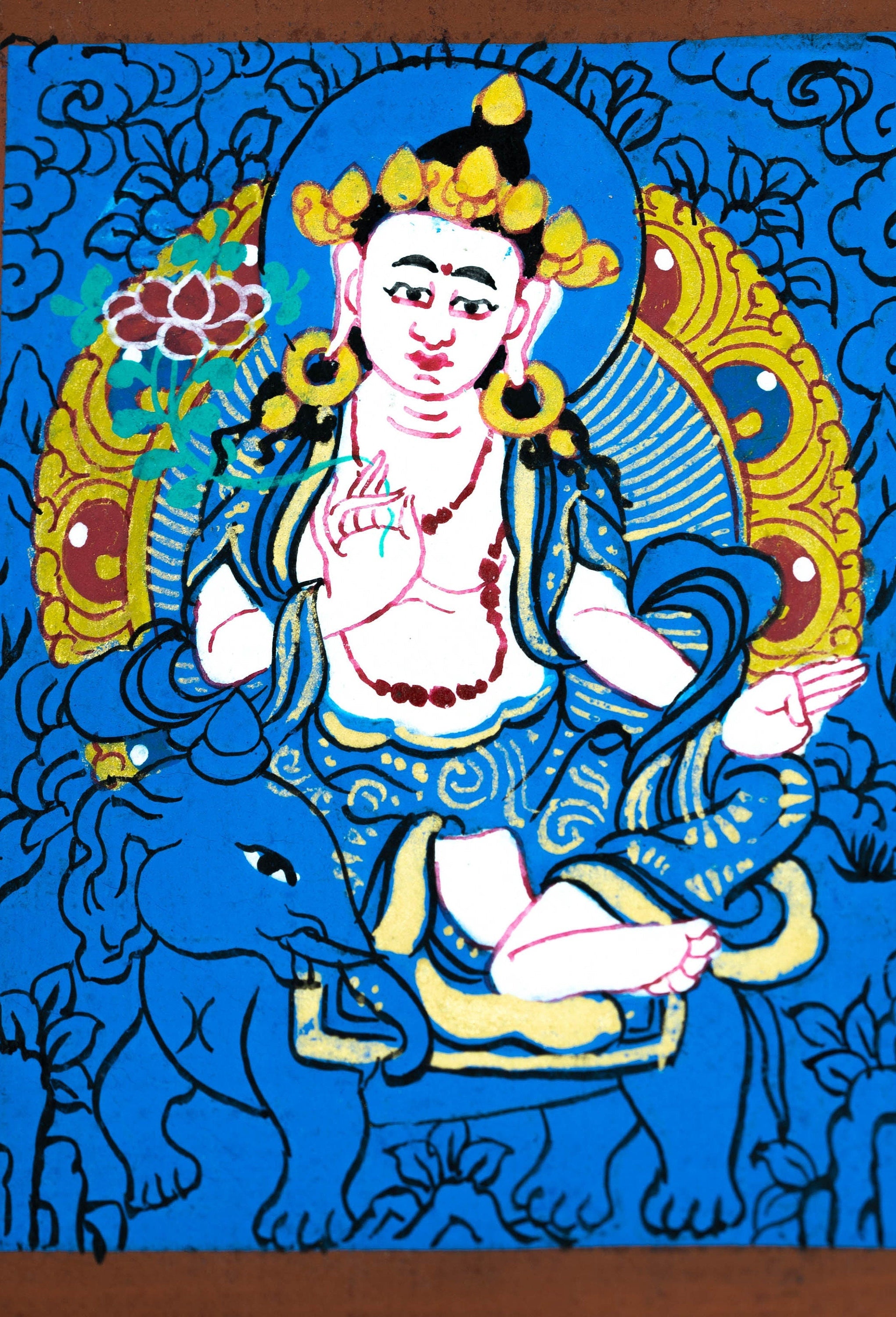 Tara  on Elephant Ghau Thangka - Lucky Thanka