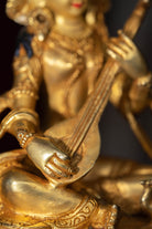 Gold Plated Saraswati Tara Statue - Lucky Thanka