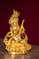 Gold Plated Saraswati Tara Statue - Lucky Thanka