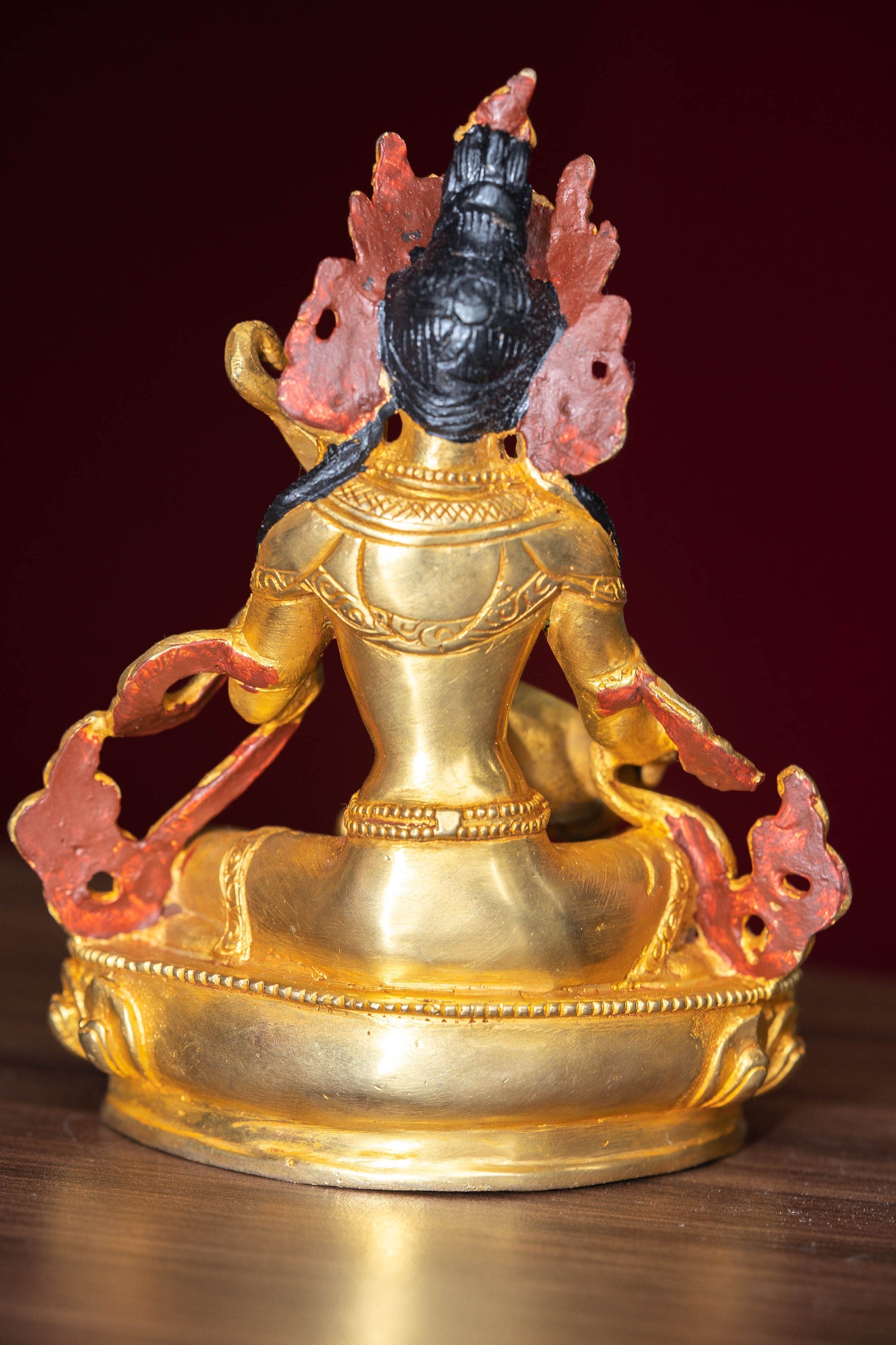 Gold Plated Saraswati Tara Statue - Lucky Thanka