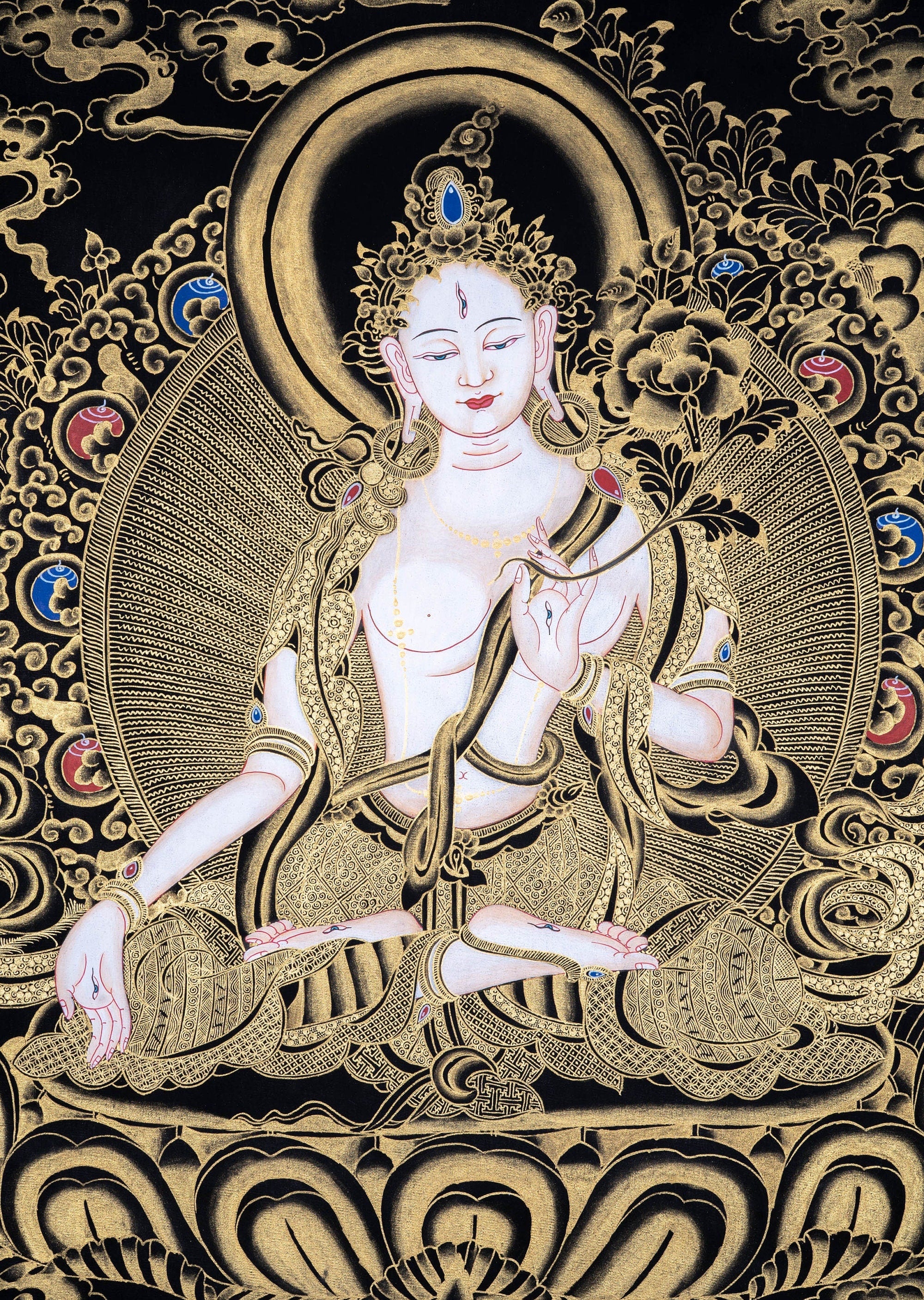 Painting of White Tara Thangka - Lucky Thanka