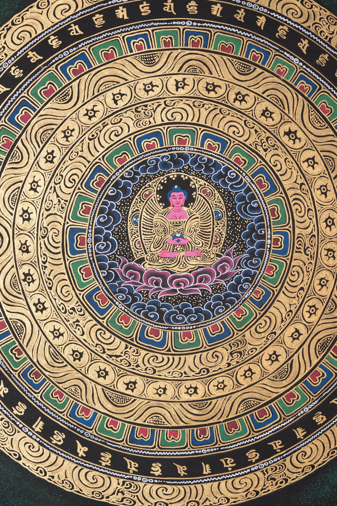 Amitabha Buddha Mandala Tibetan Thangka Art - Lucky Thanka